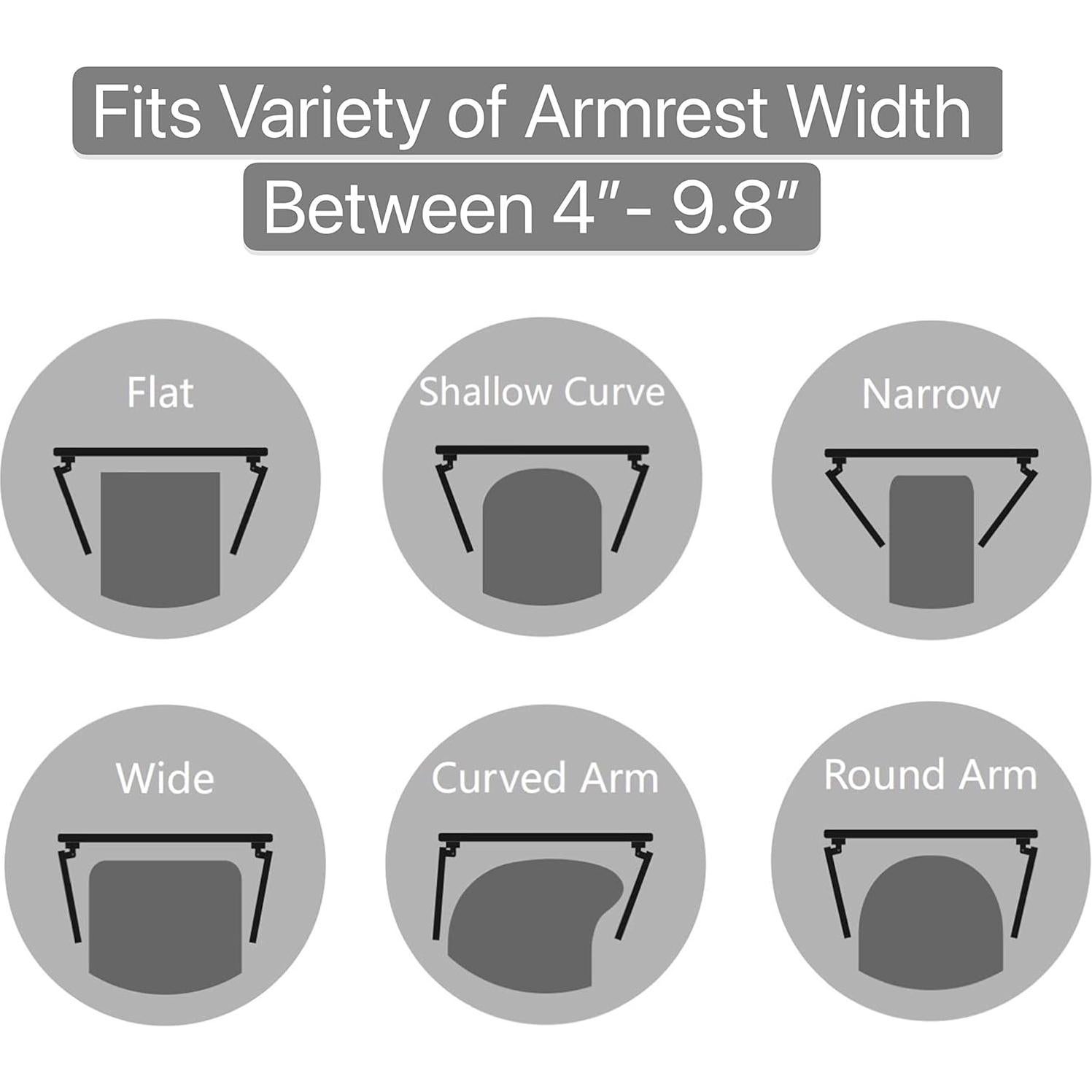 Mesa Lateral Clip de Brazo NDL para Bebidas y Controles - Negro