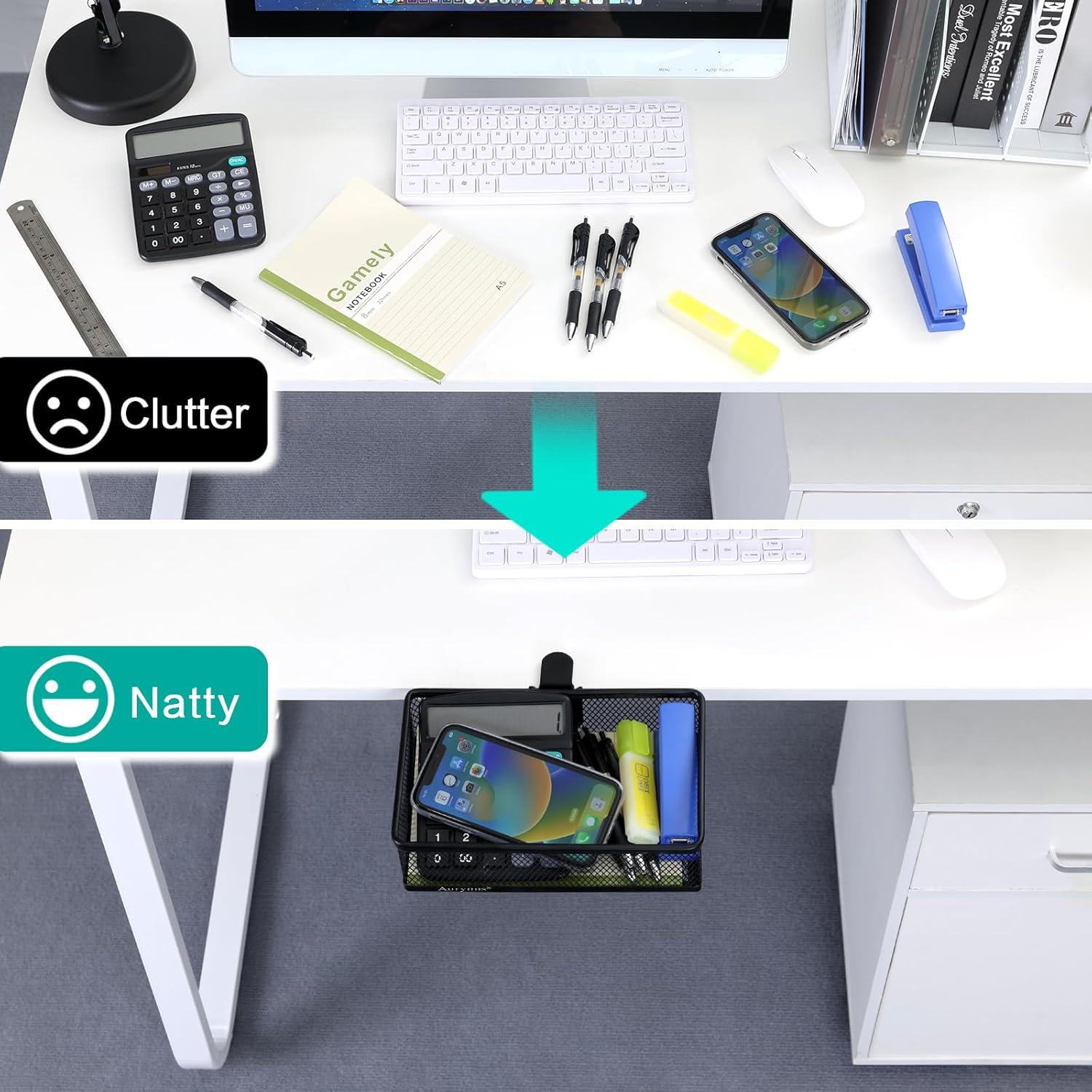 Organizador de Escritorio Clip-on Aurynns Negro Pequeño