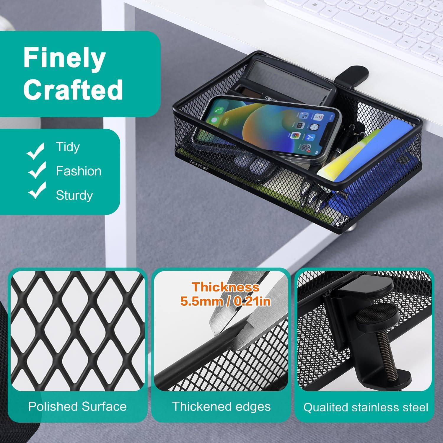 Organizador de Escritorio Clip-on Aurynns Negro Pequeño