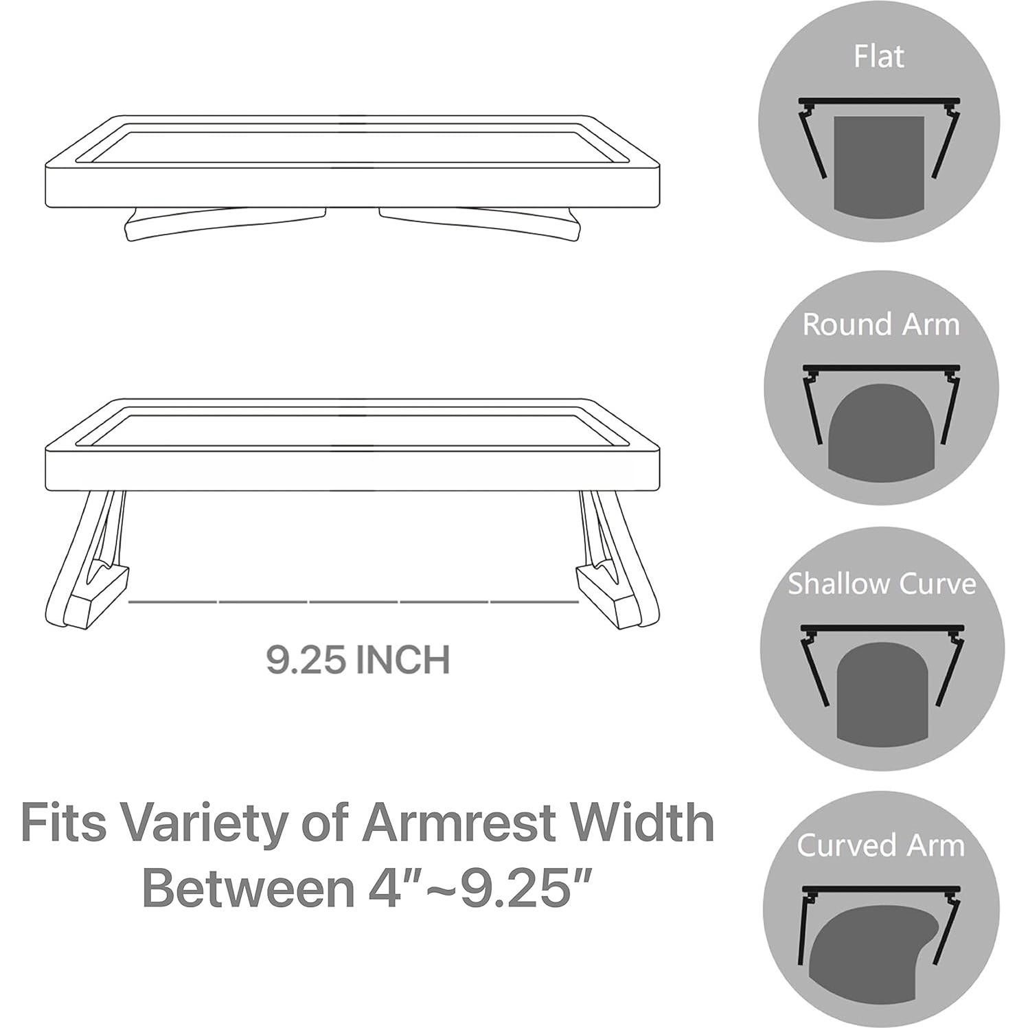 Clip de mesa para reposabrazos Xchouxer - Soporte negro para bebidas y controles