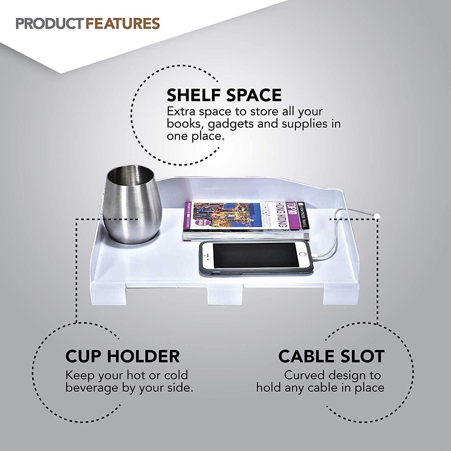 Estante Lateral Blanco Innovaciones Modernas para Cama Alta