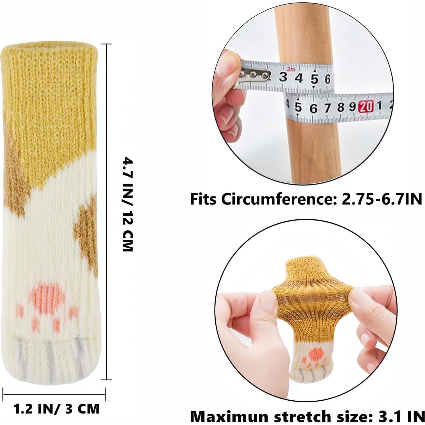 16 Calcetines Protectores para Sillas R REVOLEURT - Antideslizantes