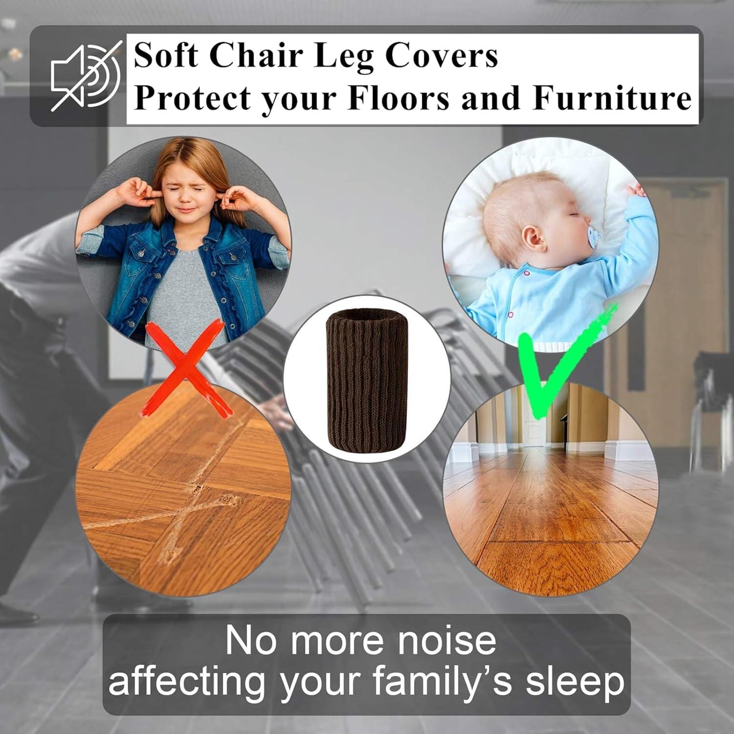 40 Fundas para Patas de Muebles Blendnew - Protección Suelo Café