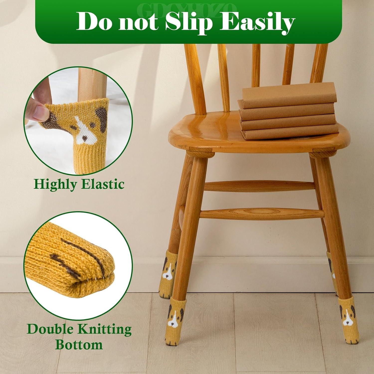 24 Calcetines Antideslizantes para Patas de Silla GDCYHOZO