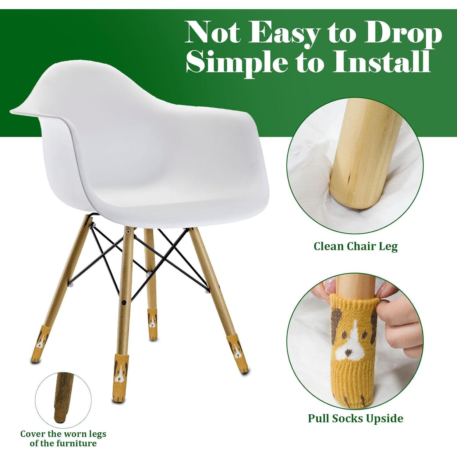 24 Calcetines Antideslizantes para Patas de Silla GDCYHOZO