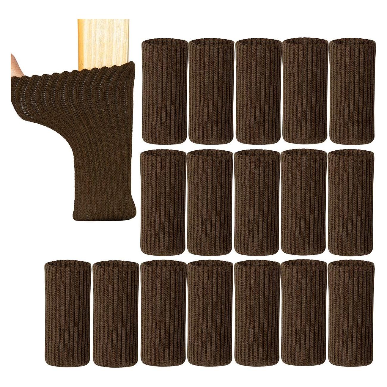 24 Calcetines para Patas de Muebles UrsoKuz Marrón Antideslizantes