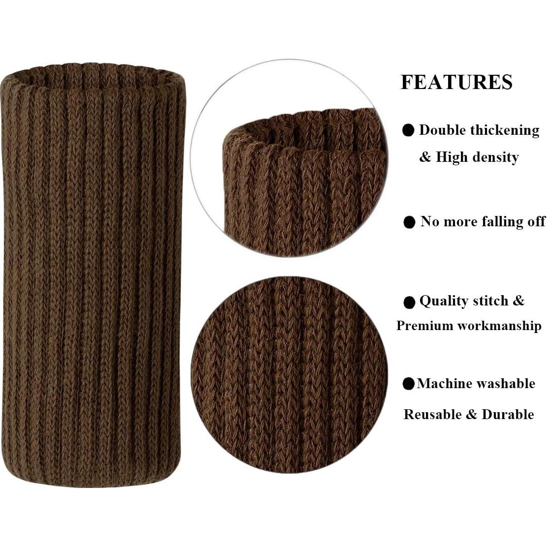 24 Calcetines para Patas de Muebles UrsoKuz Marrón Antideslizantes