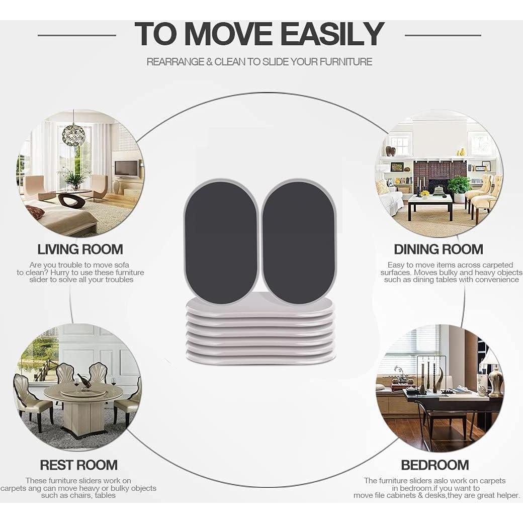 Deslizadores Reutilizables para Mover Muebles Ezprotekt - 8 Piezas