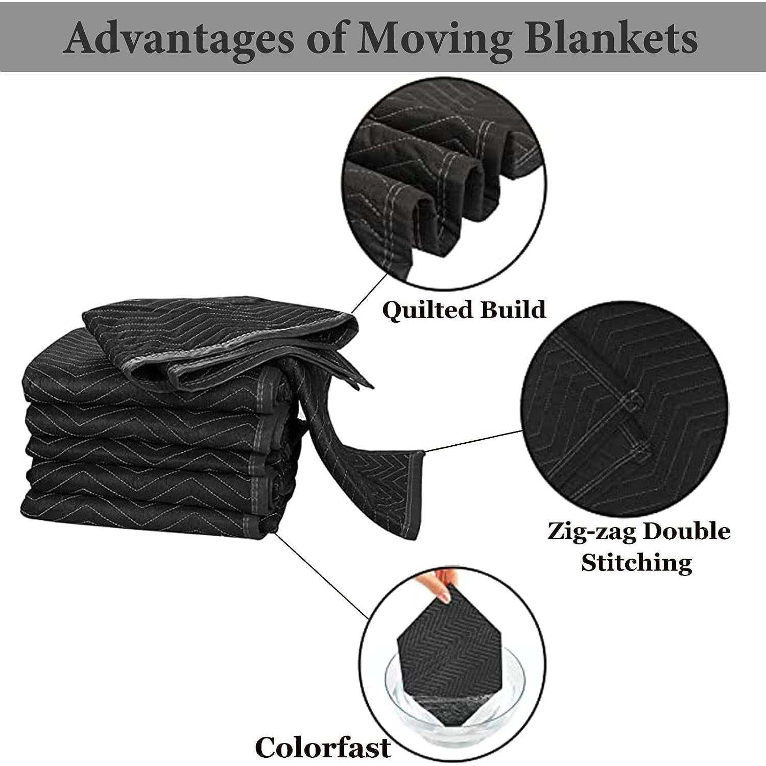 Moving Blanket Heavy Duty 40x 72" Moving Pads for Furniture Protection Quilted Packing Shipping Blankets Moving Supplies