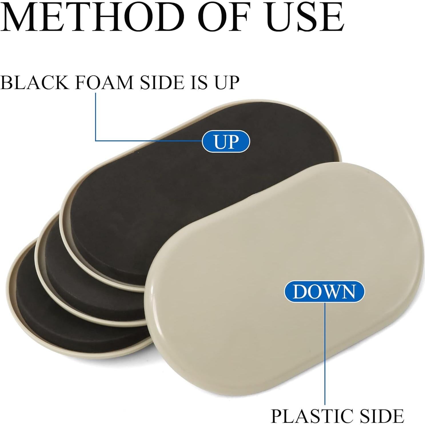 Deslizadores de Muebles Kayzn 3.5x15.2cm Ovalados Reutilizables