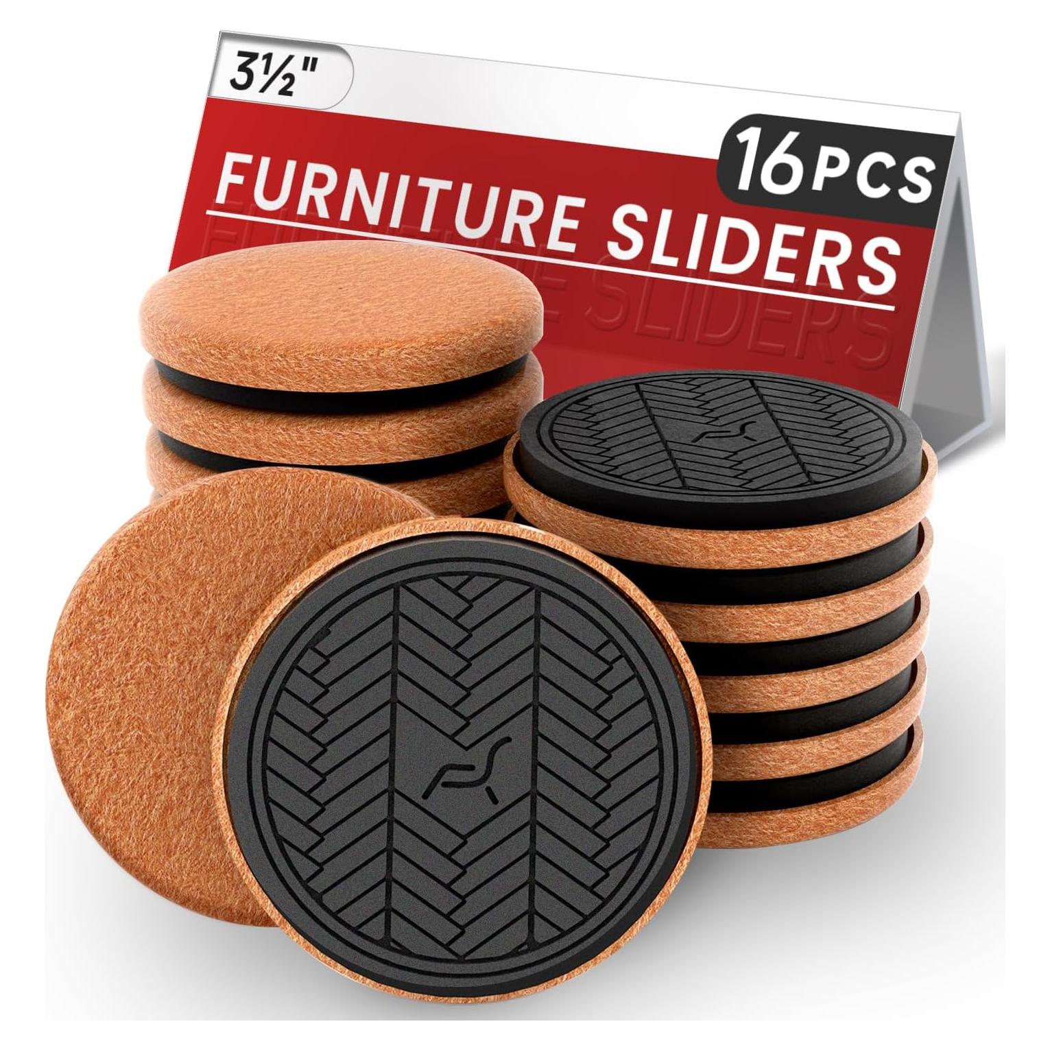 Deslizadores de Muebles de Fieltro PISAO 16 PCS 8.89 cm Antirayaduras