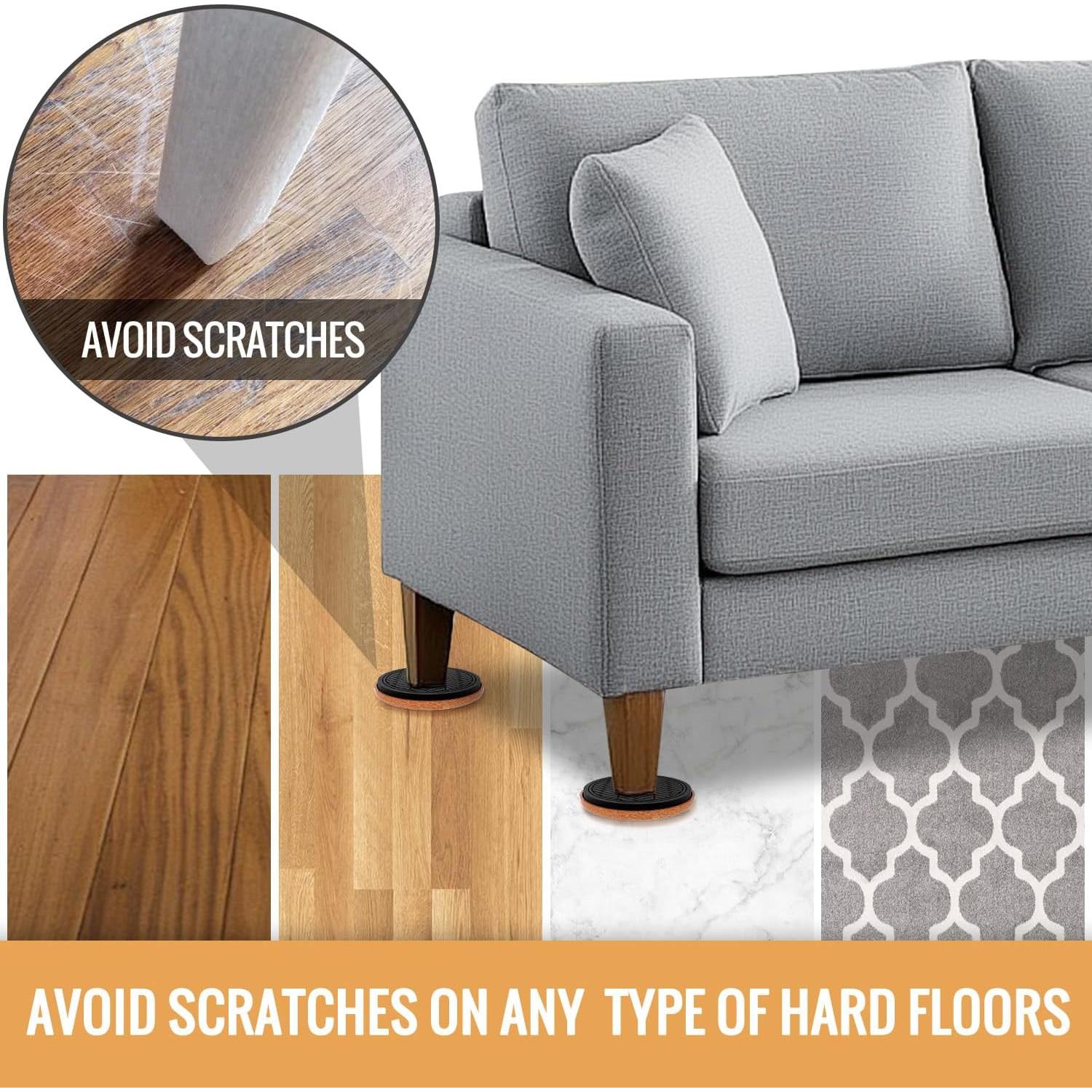 Deslizadores de Muebles de Fieltro PISAO 16 PCS 8.89 cm Antirayaduras