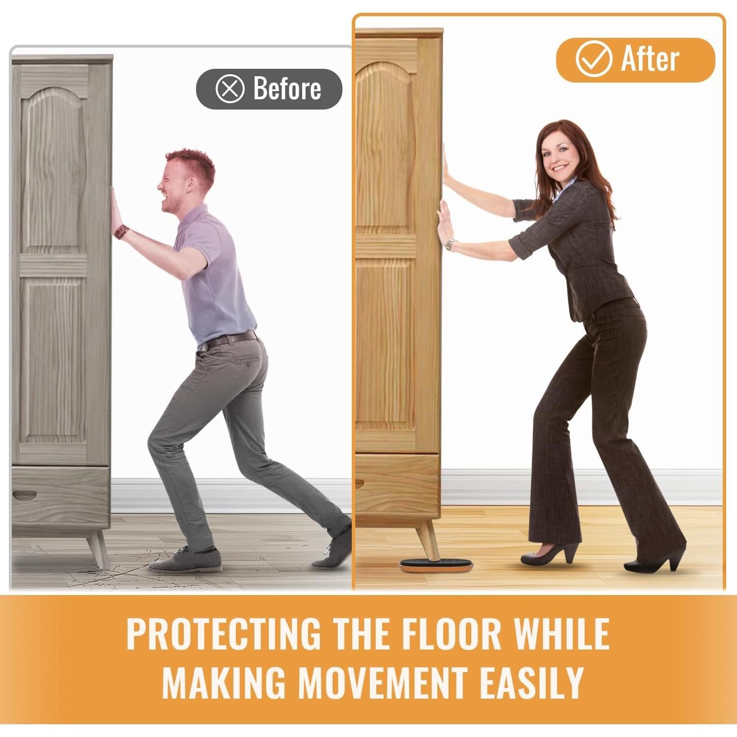 Deslizadores de Muebles TOMHUA 4 PCS Ovalados 24.1x14.6 cm