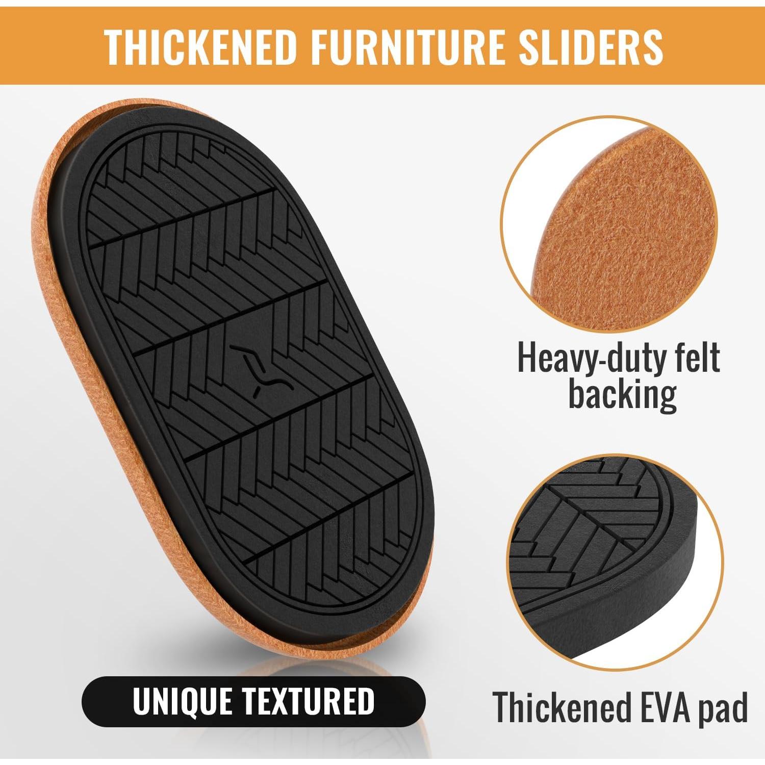 Deslizadores de Muebles TOMHUA 4 PCS Ovalados 24.1x14.6 cm