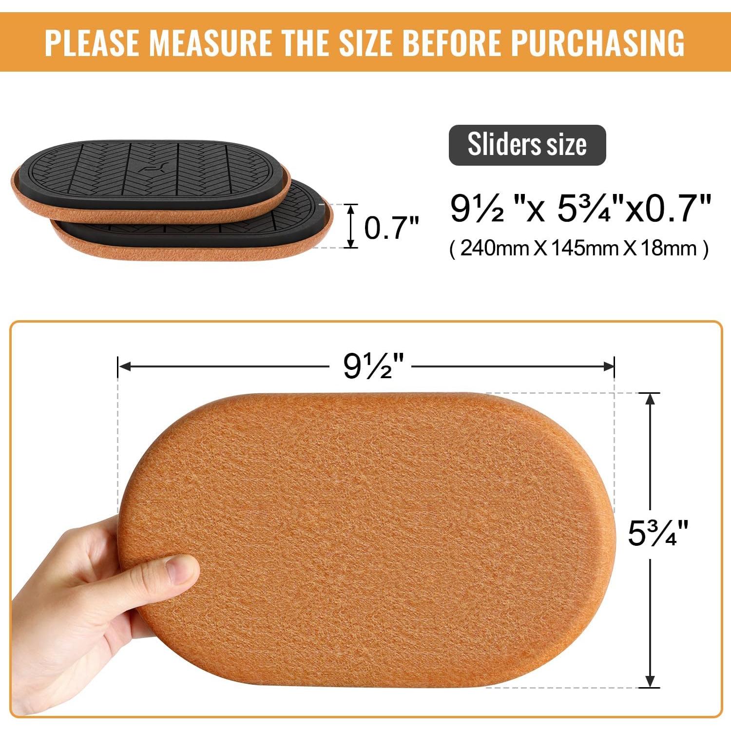 Deslizadores de Muebles TOMHUA 4 PCS Ovalados 24.1x14.6 cm