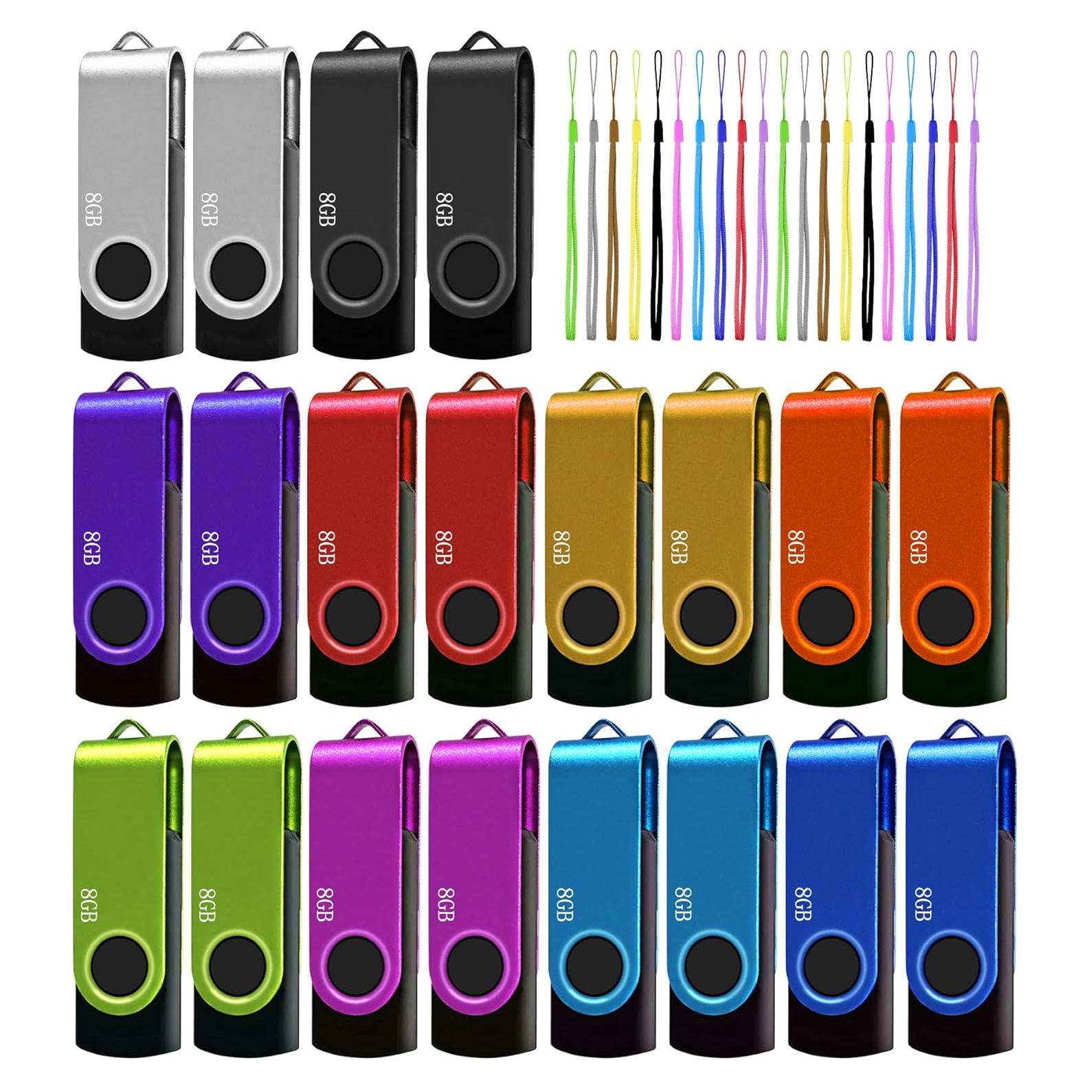 Pendrive USB 2.0 Nicepicten 8GB Paquete de 20 Colorido