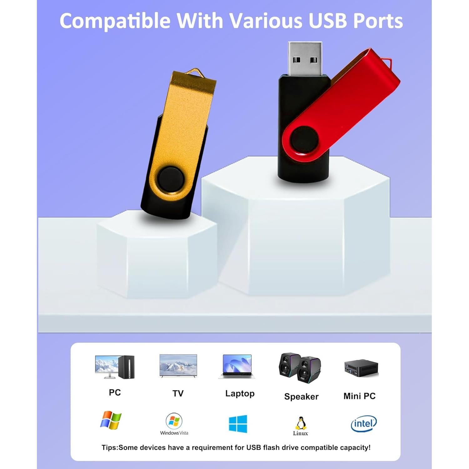 Pendrive USB 2.0 Nicepicten 8GB Paquete de 20 Colorido