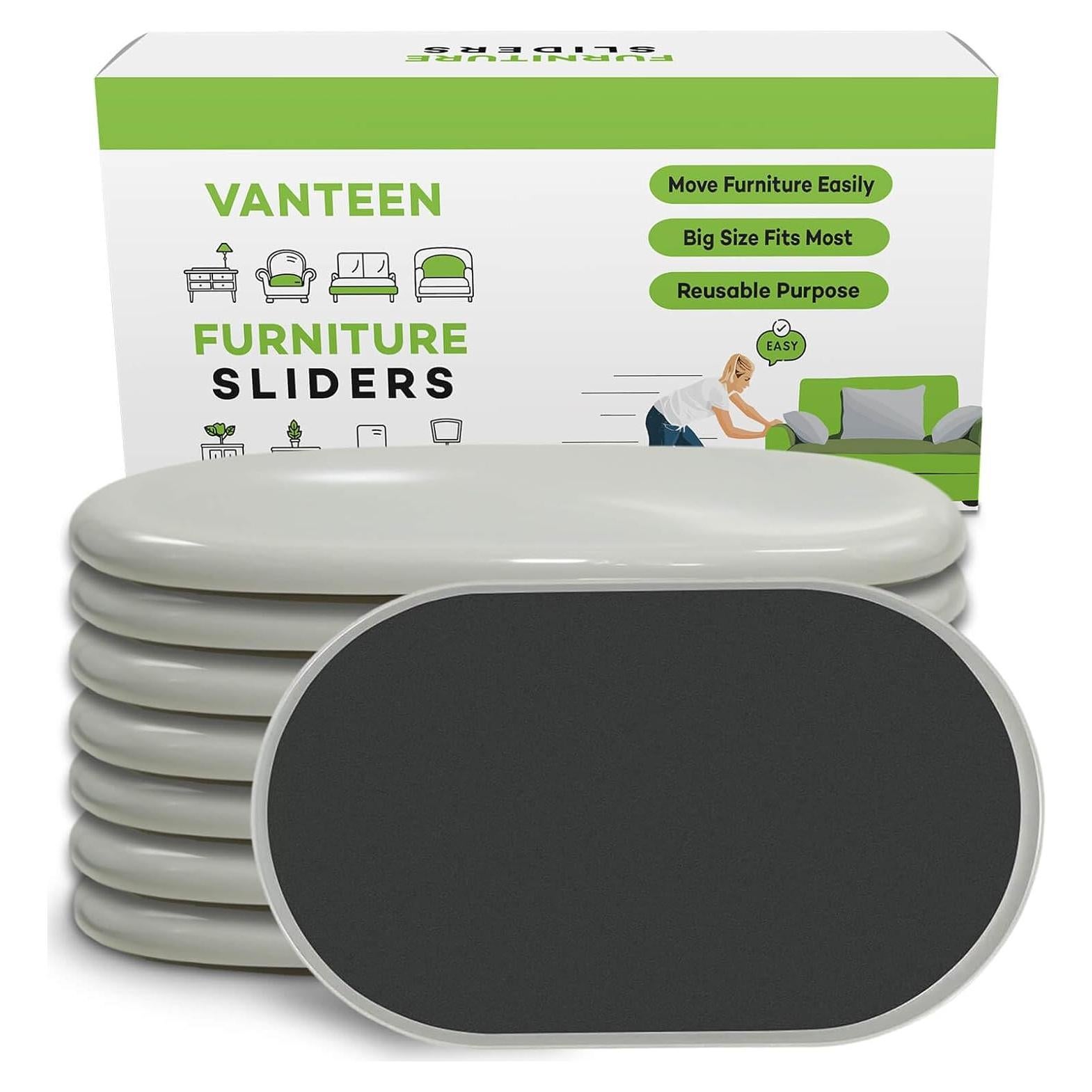 Deslizadores de Muebles Vanteen 8 Piezas 24 cm Beige