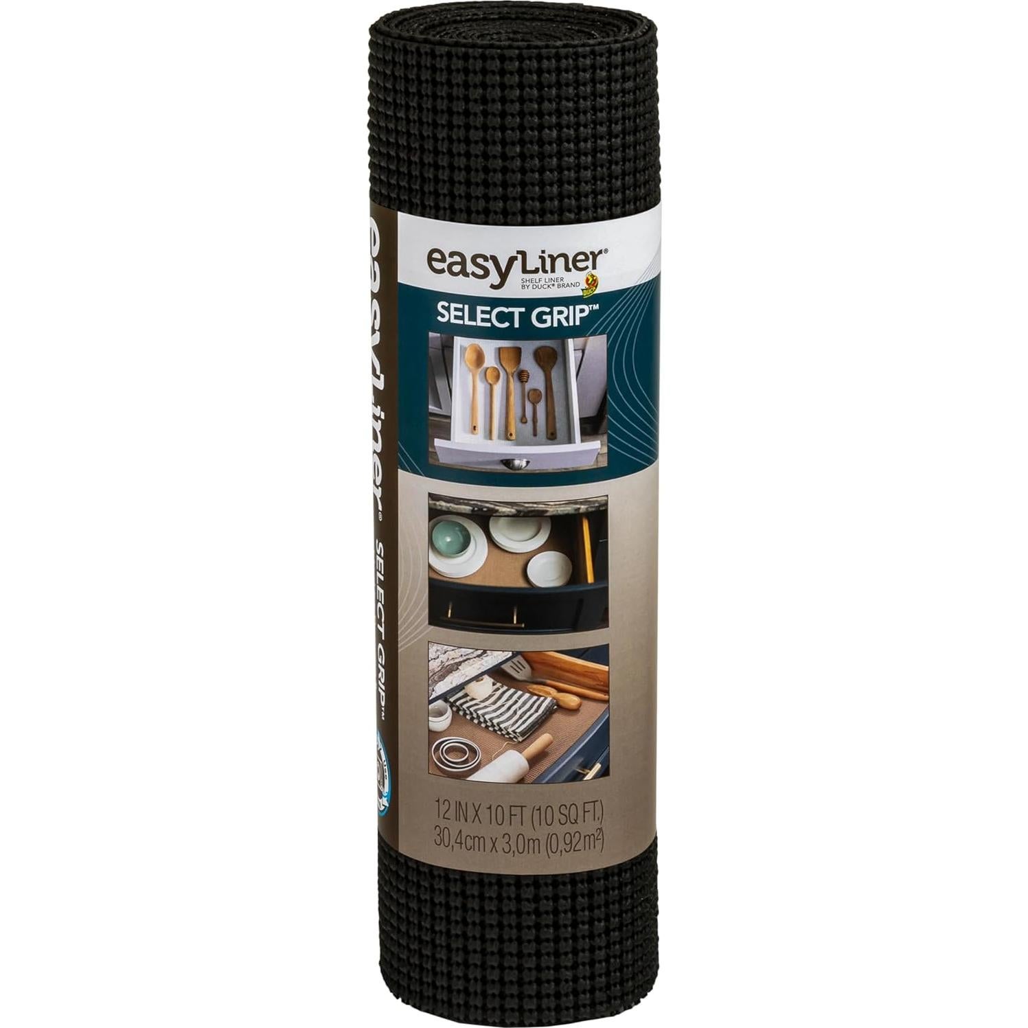 Forro de Estante Duck Brand Select Grip 30.48x3.05m Negro