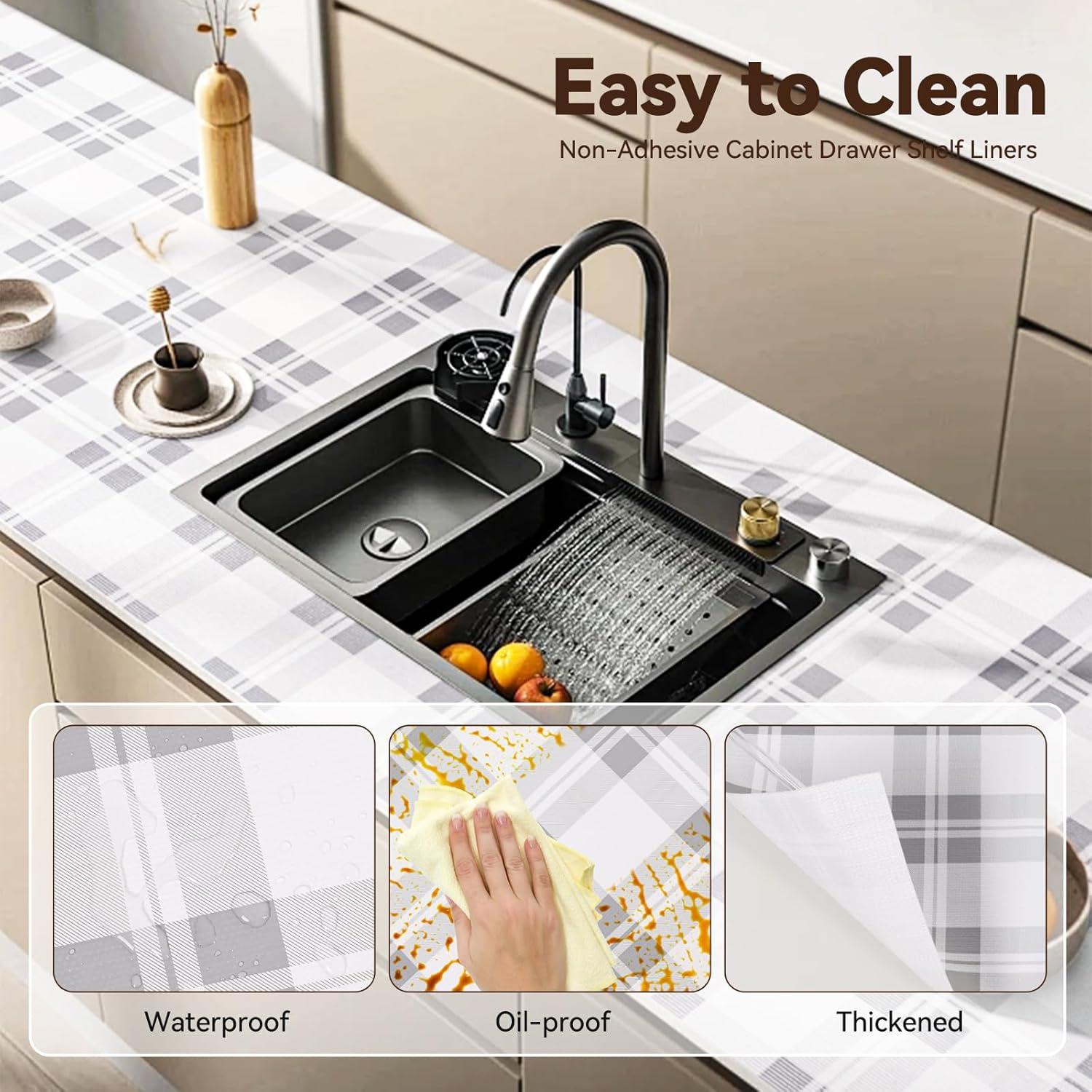 Forro de Estante Antideslizante TheBaDaz Gris 30.48x300 cm