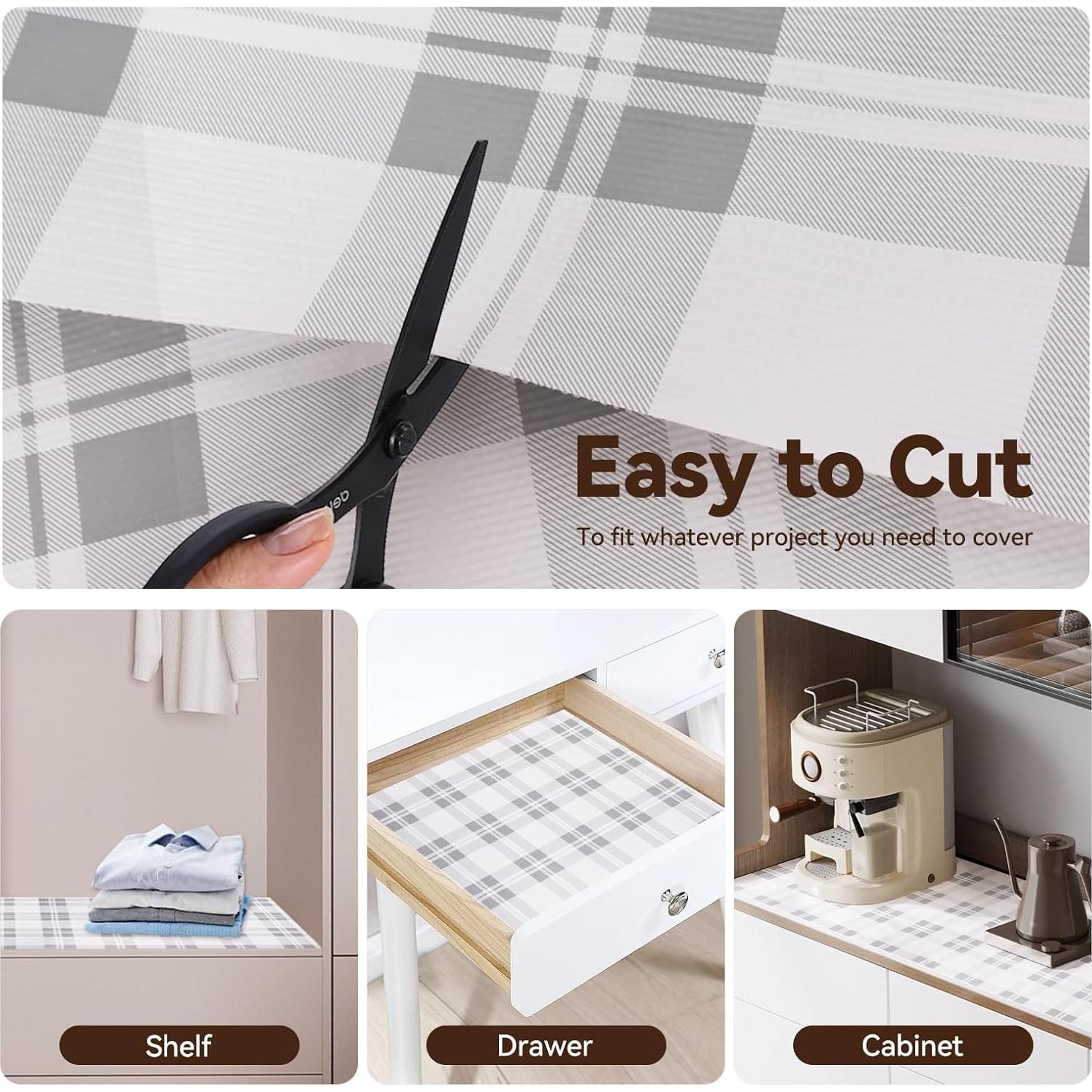 Forro de Estante Antideslizante TheBaDaz Gris 30.48x300 cm