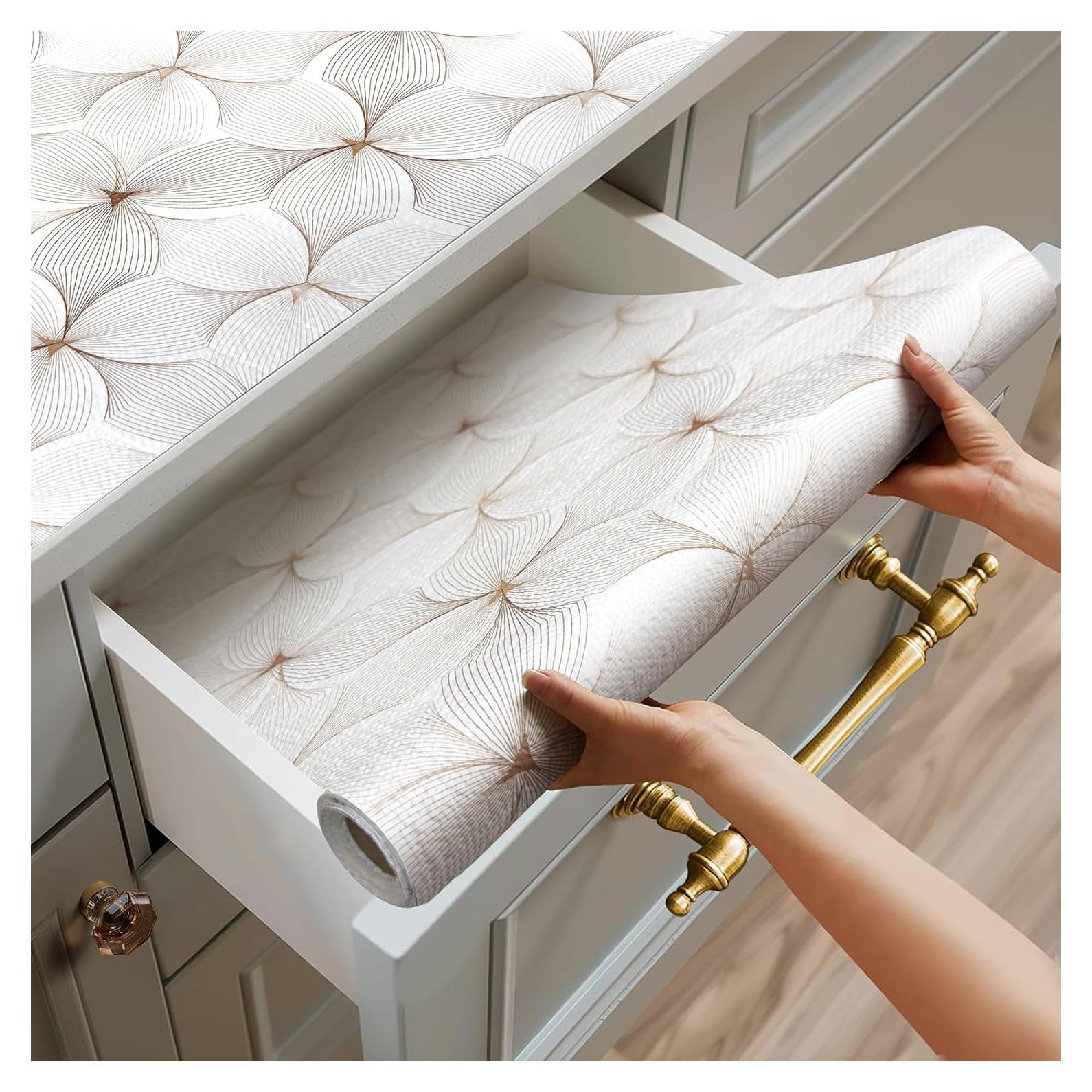 Forro de Estante Antideslizante Quttisay 30x300 cm Flor PVC