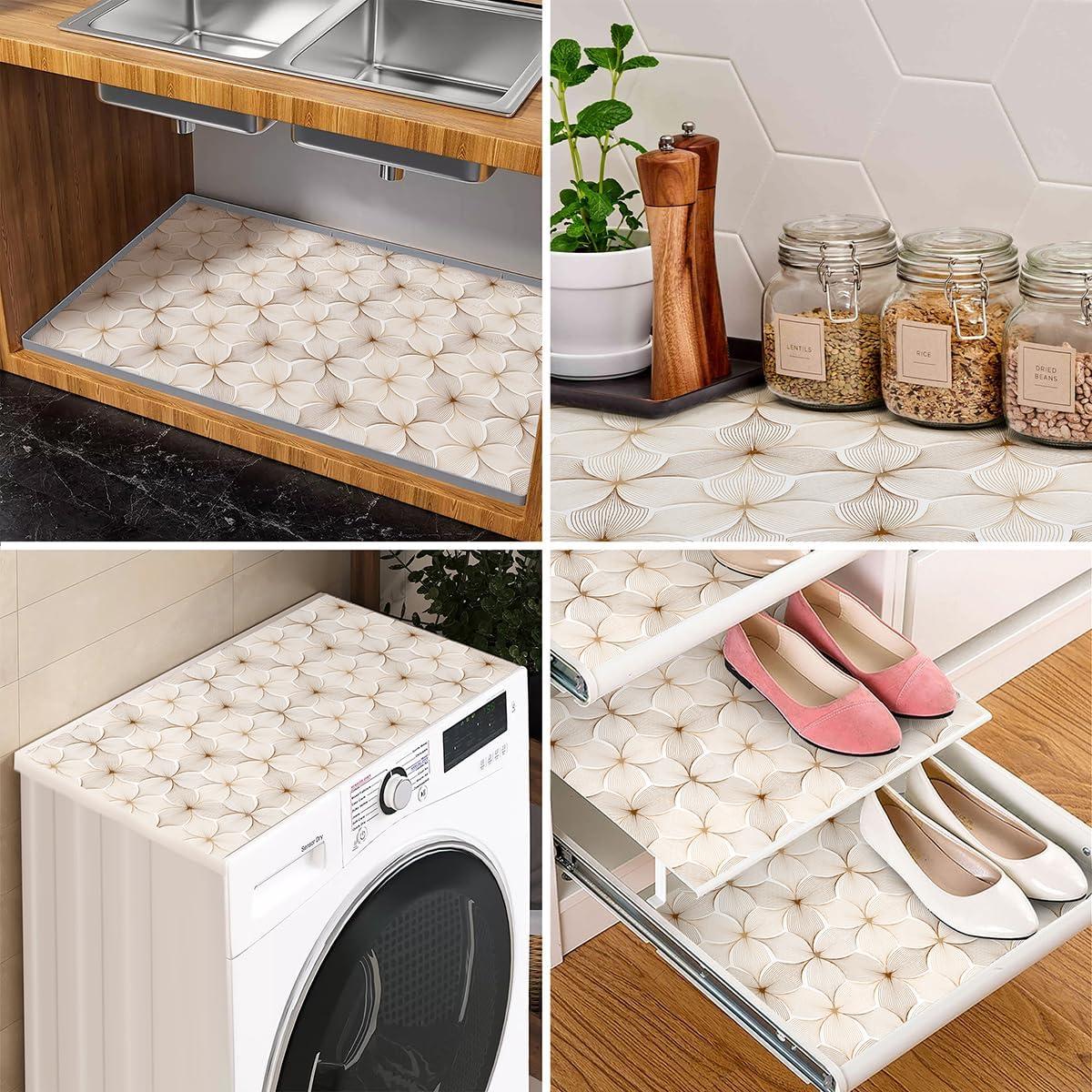 Forro de Estante Antideslizante Quttisay 30x300 cm Flor PVC