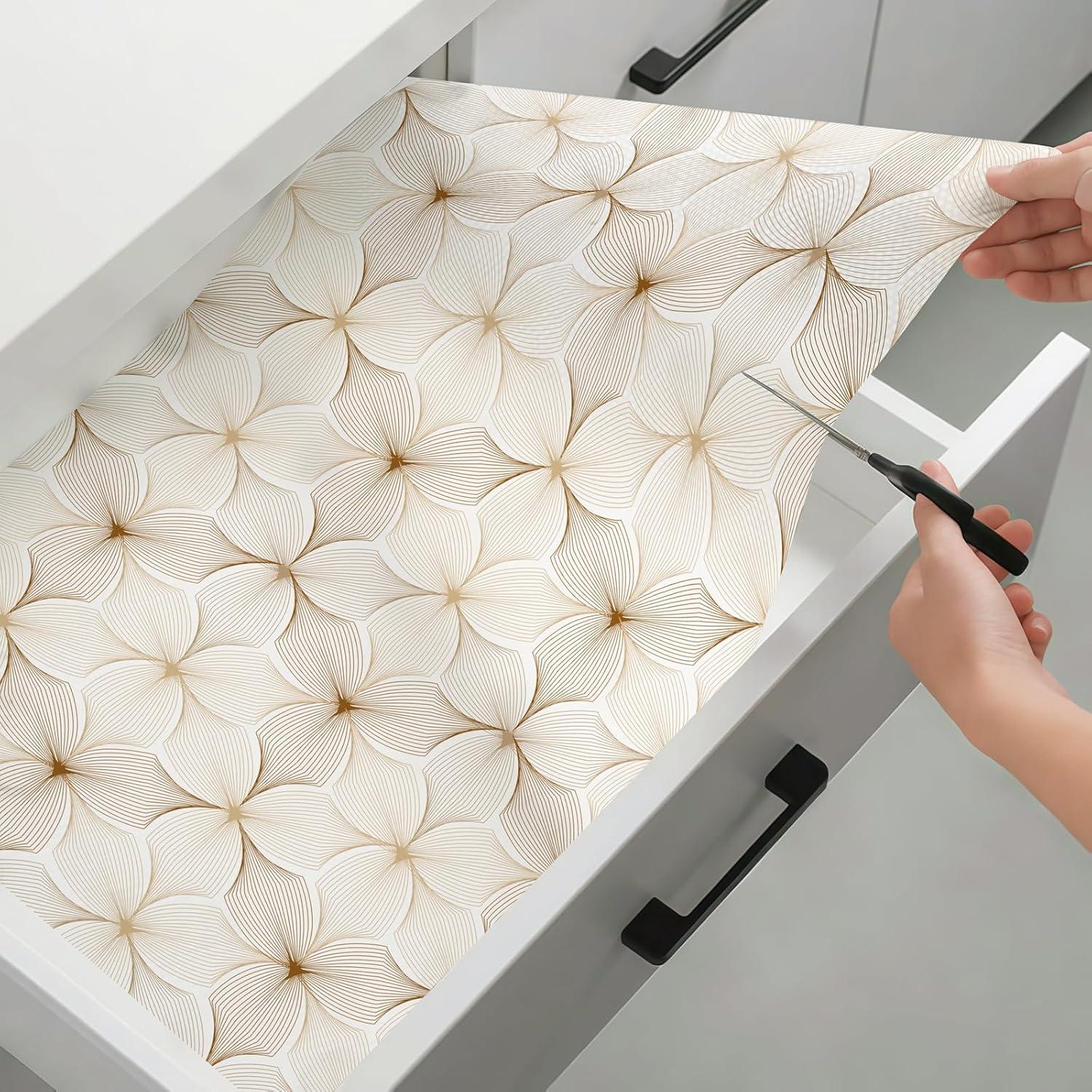 Forro de Estante Antideslizante Quttisay 30x300 cm Flor PVC