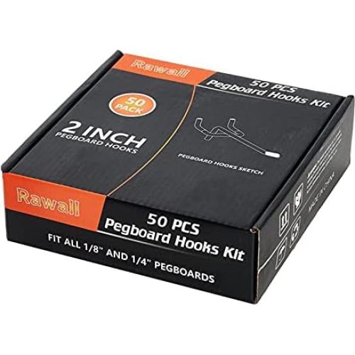 Ganchos en L 5 cm Rawall 50-Pack Metal Galvanizado