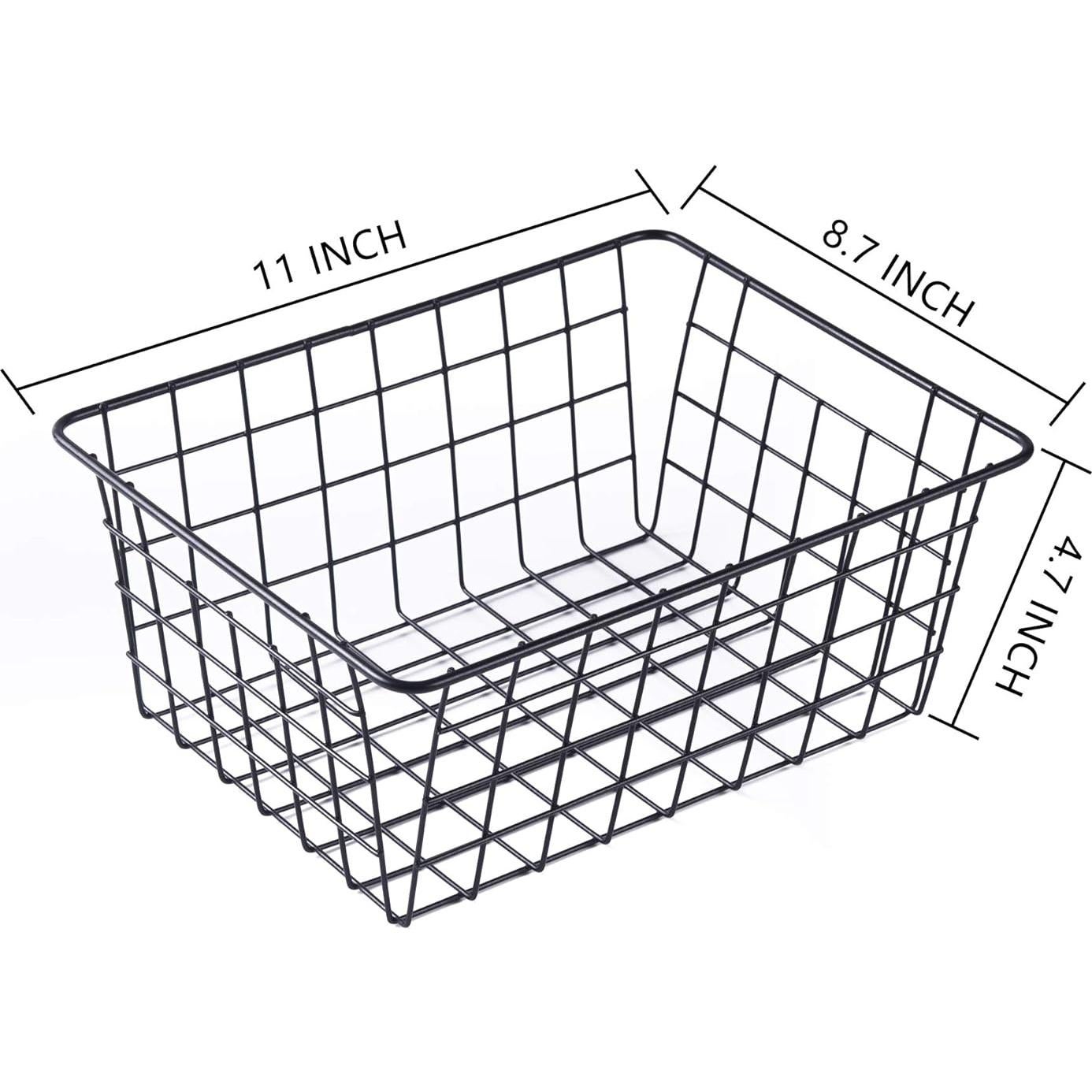 Cestas de Alambre Beimu 4 Pcs Mediano Negro para Almacenamiento