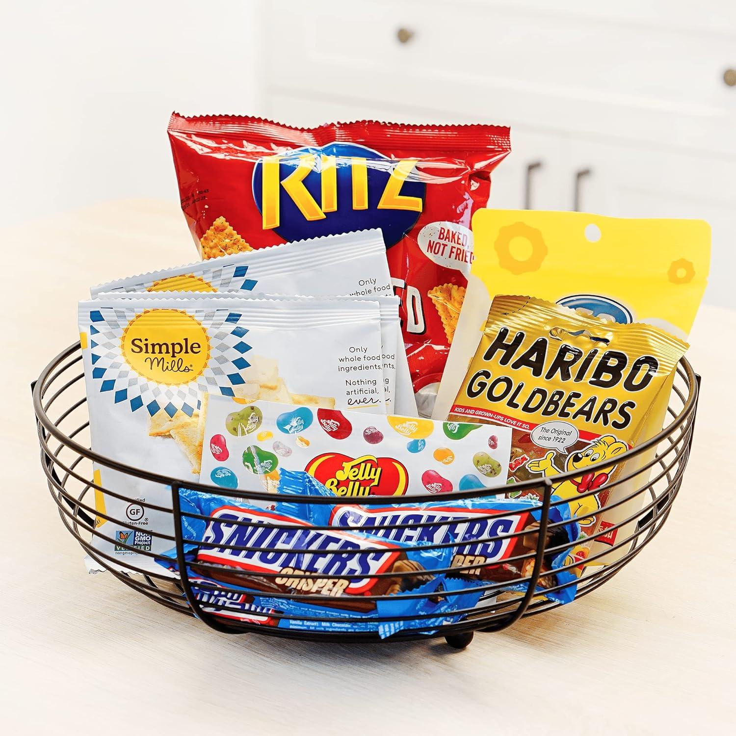 Canasta de Frutas CAXXA de Alambre Negro 28.4 cm - Diseño Moderno