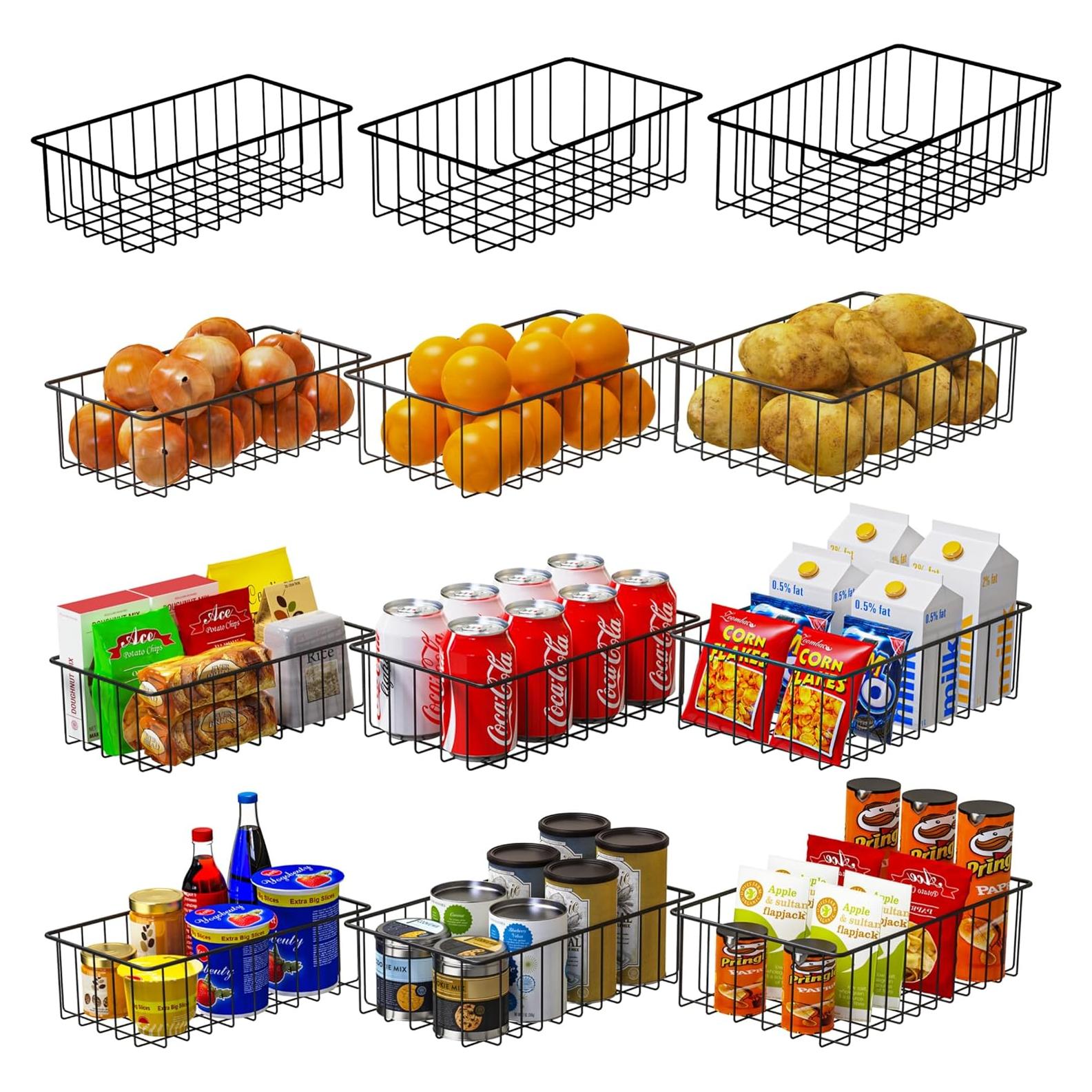 Cestas de Almacenamiento Joben Oligey 12 Pack 3 Tamaños Negro