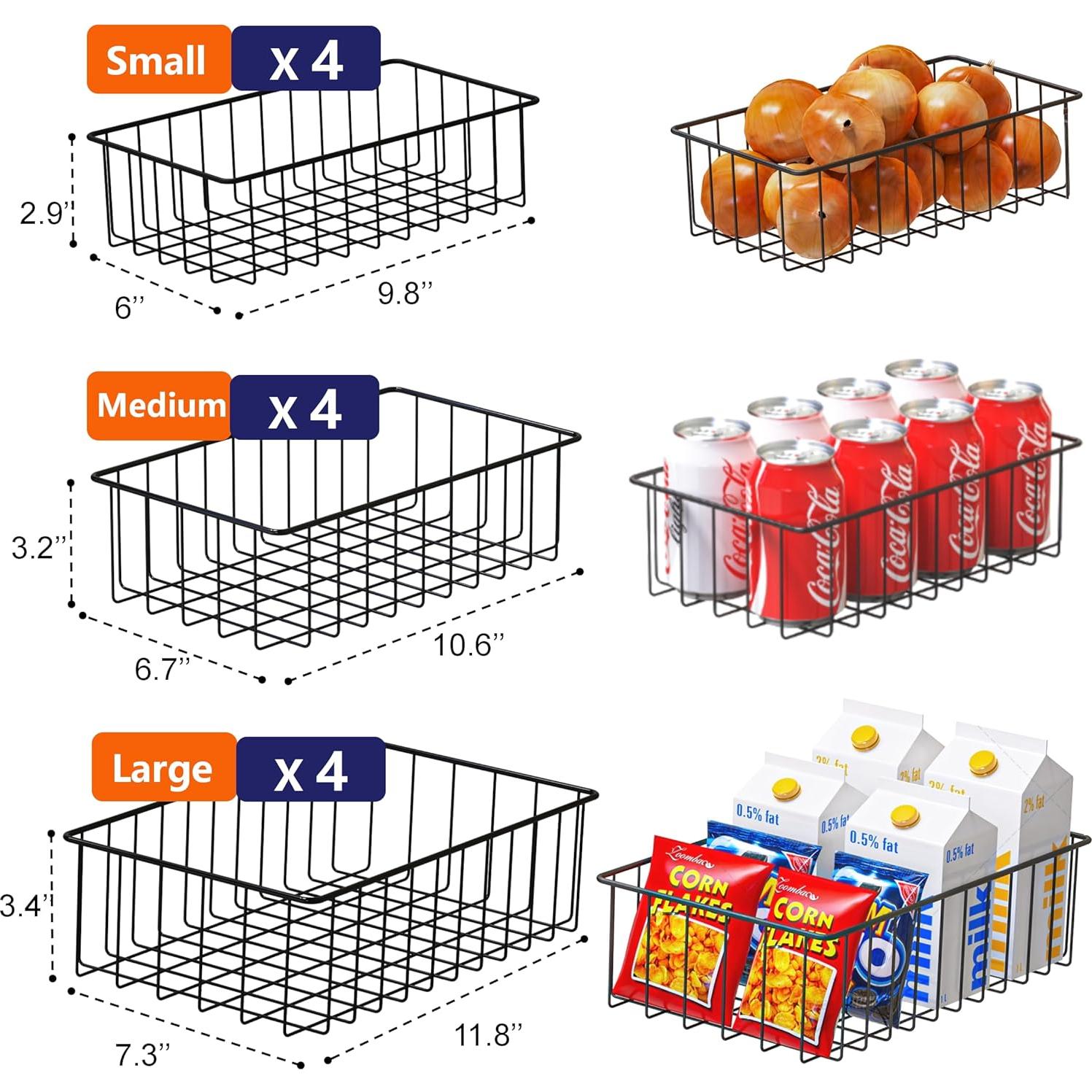 Cestas de Almacenamiento Joben Oligey 12 Pack 3 Tamaños Negro