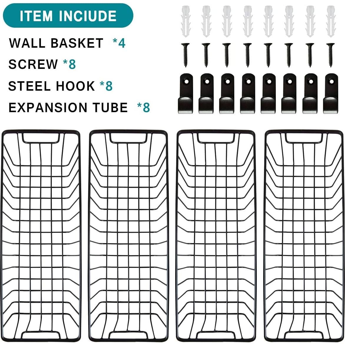 Cesta de Alambre de Metal SheeChung - 4 Unidades Montaje en Pared