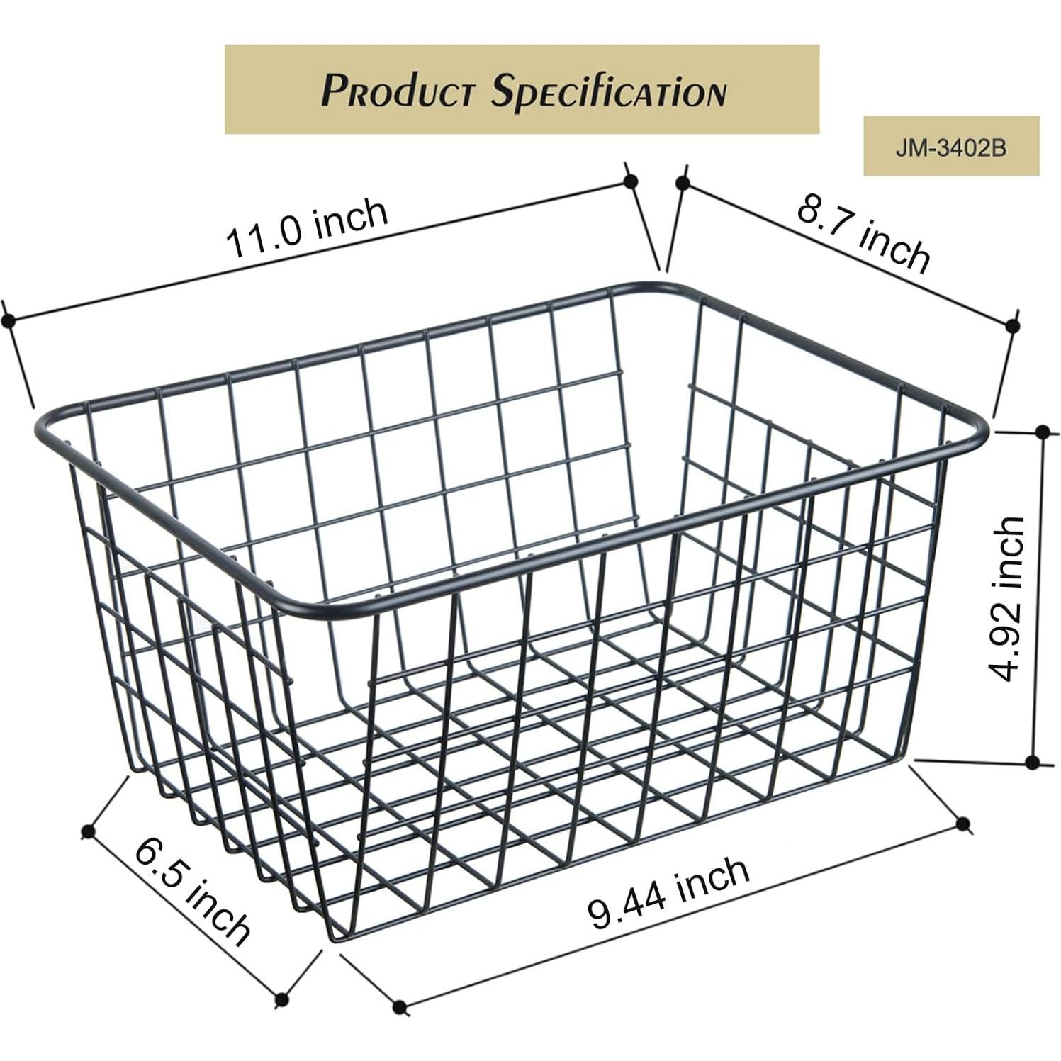 Cesta de Almacenamiento de Alambre JUNCHU CHERRY 5 Piezas Negra