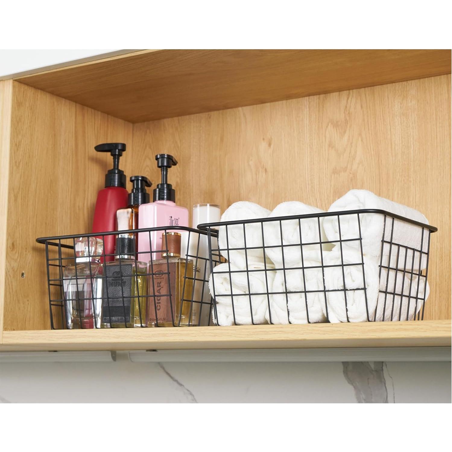 Cesta de Almacenamiento de Alambre JUNCHU CHERRY 5 Piezas Negra