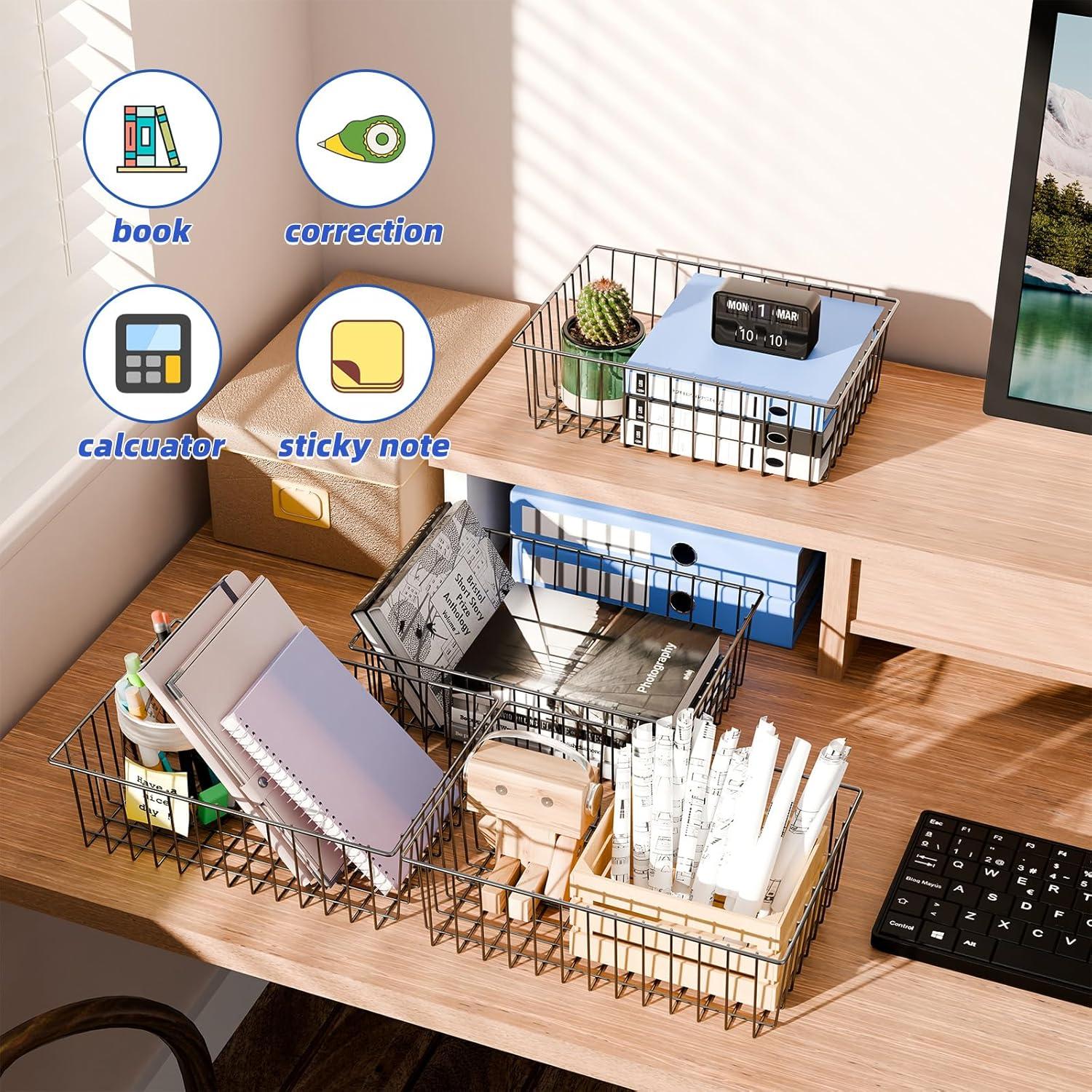 Cesta de Alambre Grande Simple Trending 8 Paquetes 40.6x27.3 cm