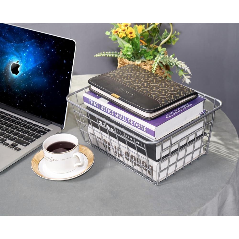 Cesta de Almacenamiento de Alambre JUNCHU CHERRY 4 Piezas Negra