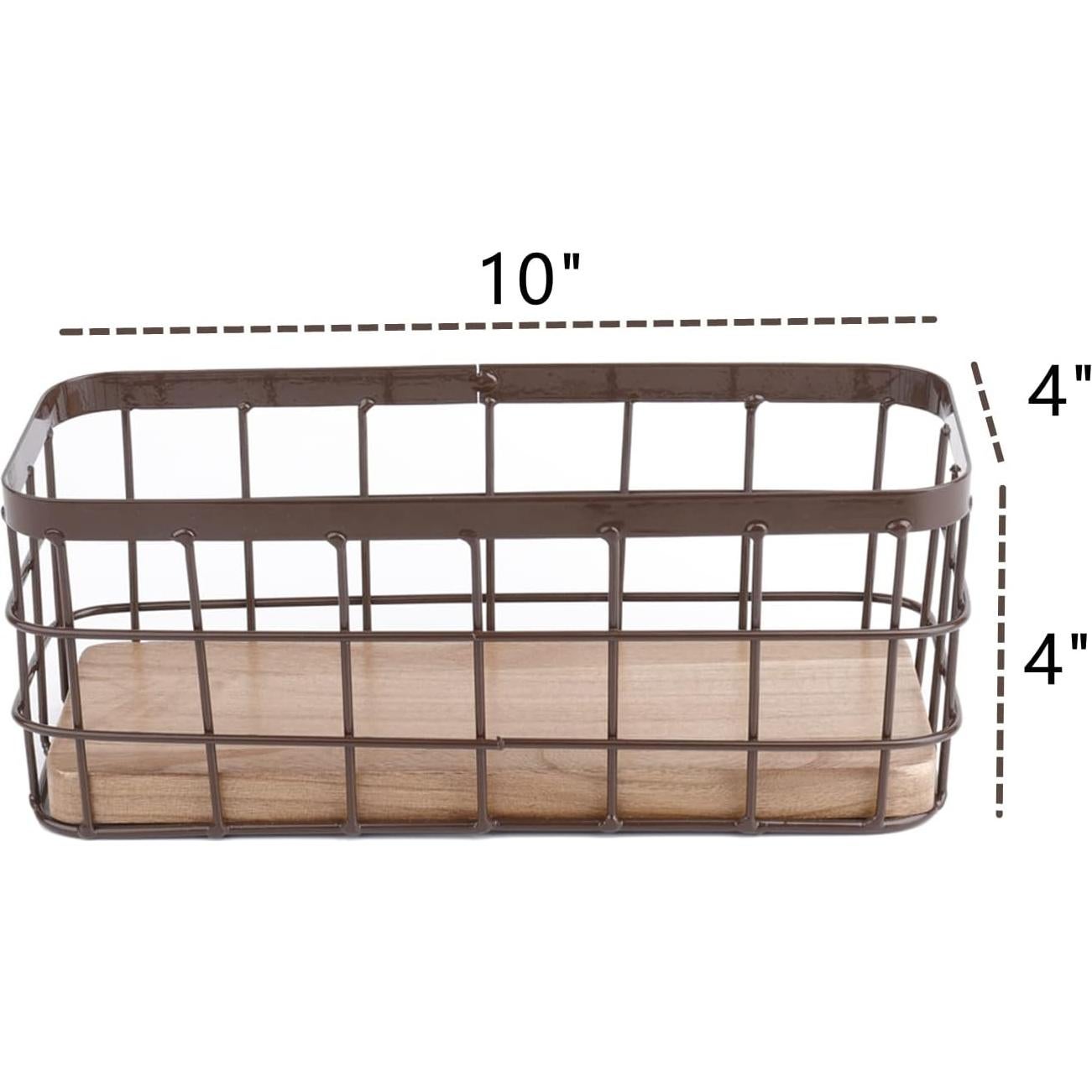Juego de 2 Cestas de Alambre Dicunoy 25.4x10.16 cm Rústicas