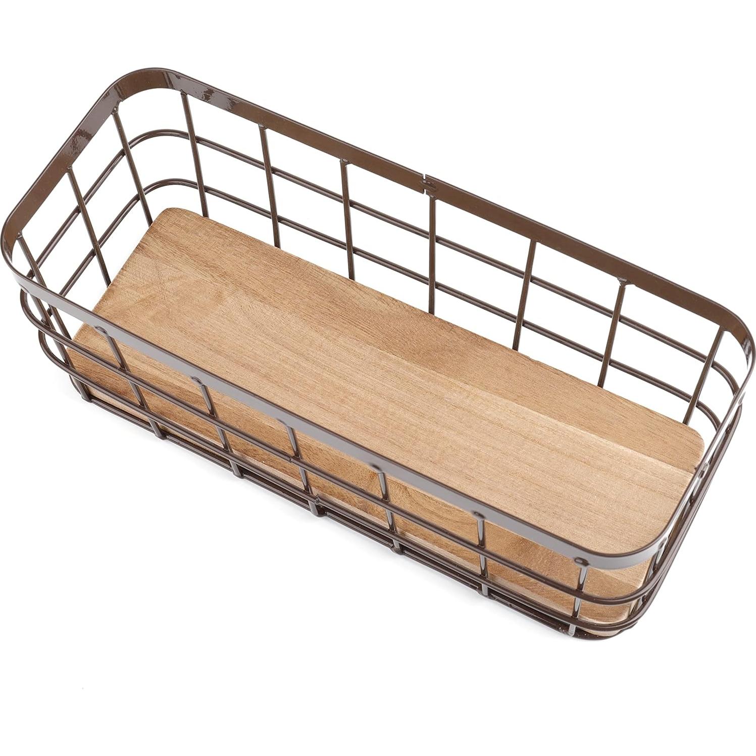 Juego de 2 Cestas de Alambre Dicunoy 25.4x10.16 cm Rústicas