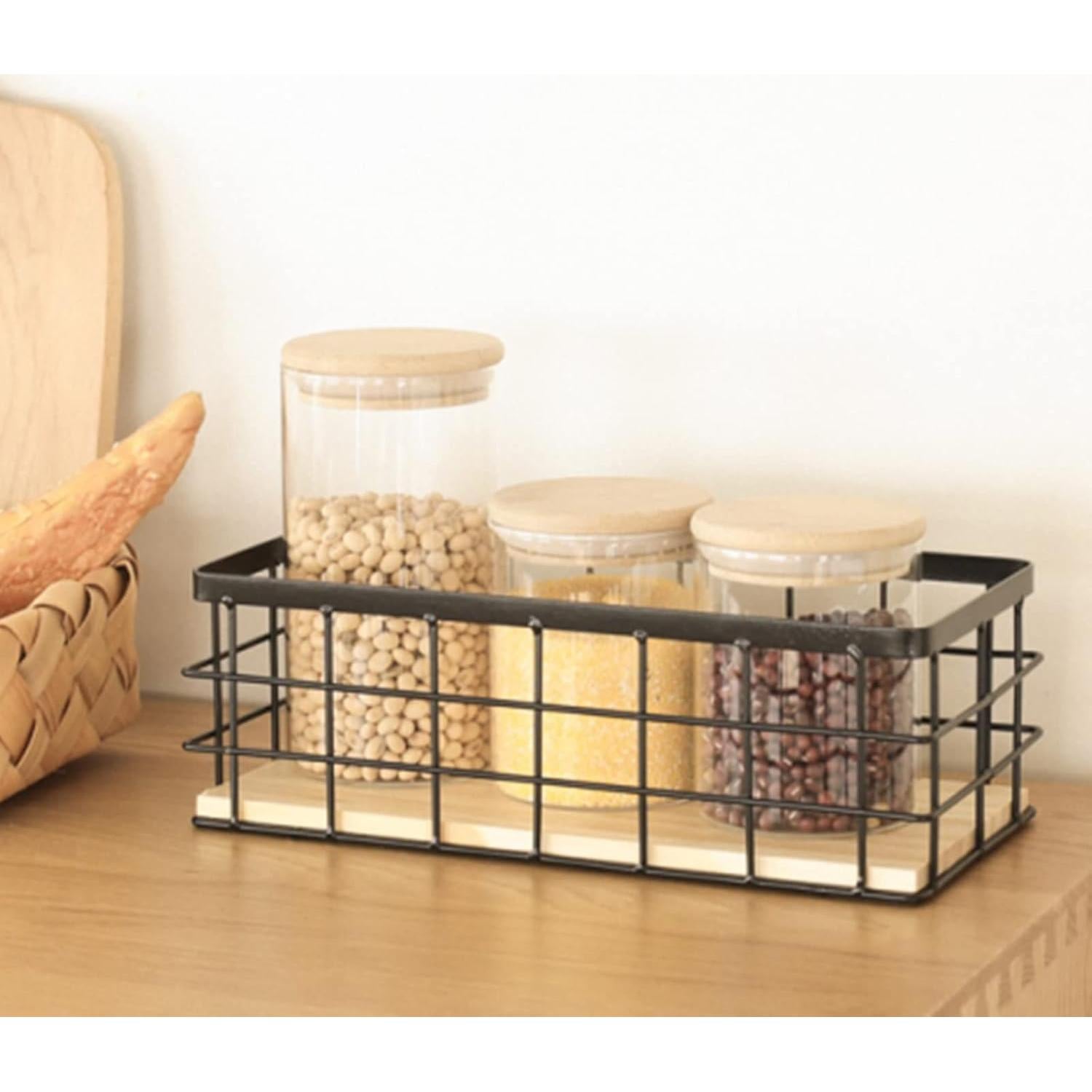 Juego de 2 Cestas de Alambre Dicunoy 25.4x10.16 cm Rústicas