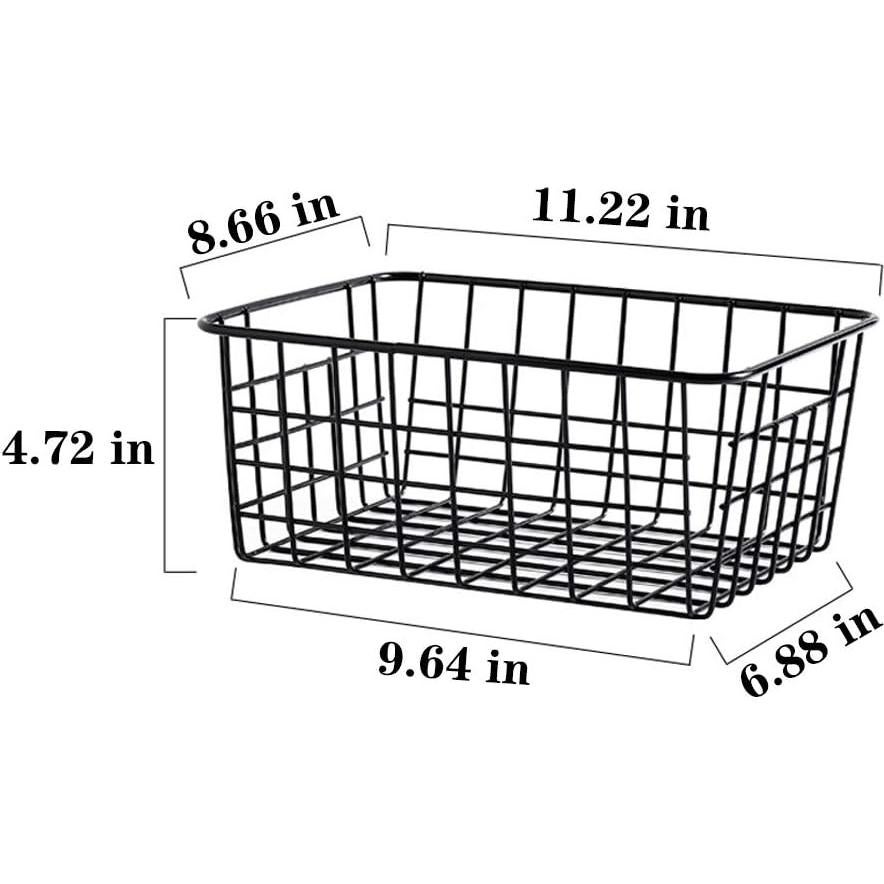 Cestas de Almacenamiento LeleCAT de Alambre Negro - Paquete de 2