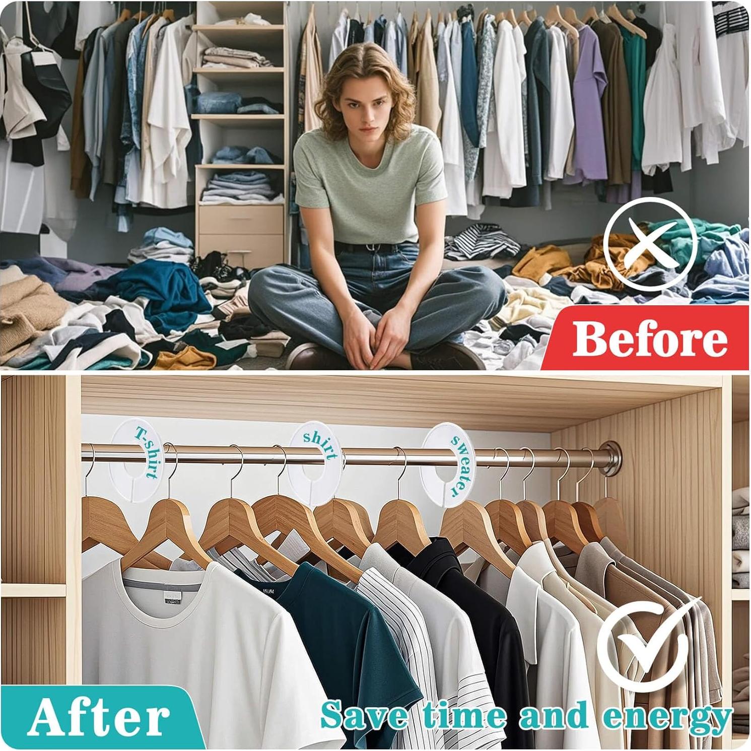 30 Divisores de Closet Blancos para Ropa - Organizador Infantil