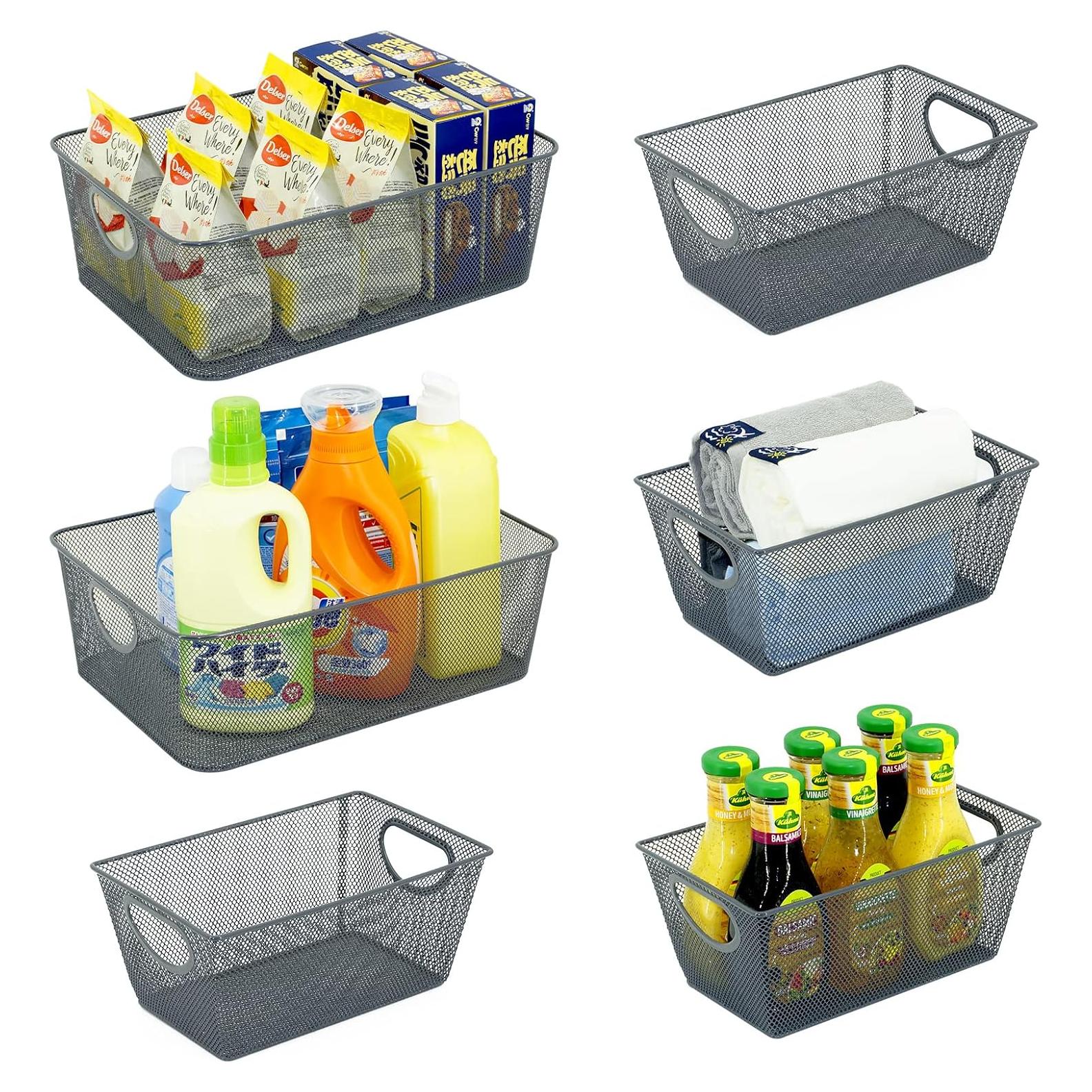 Cestas de Almacenamiento de Alambre NeuDeco - Paquete de 6