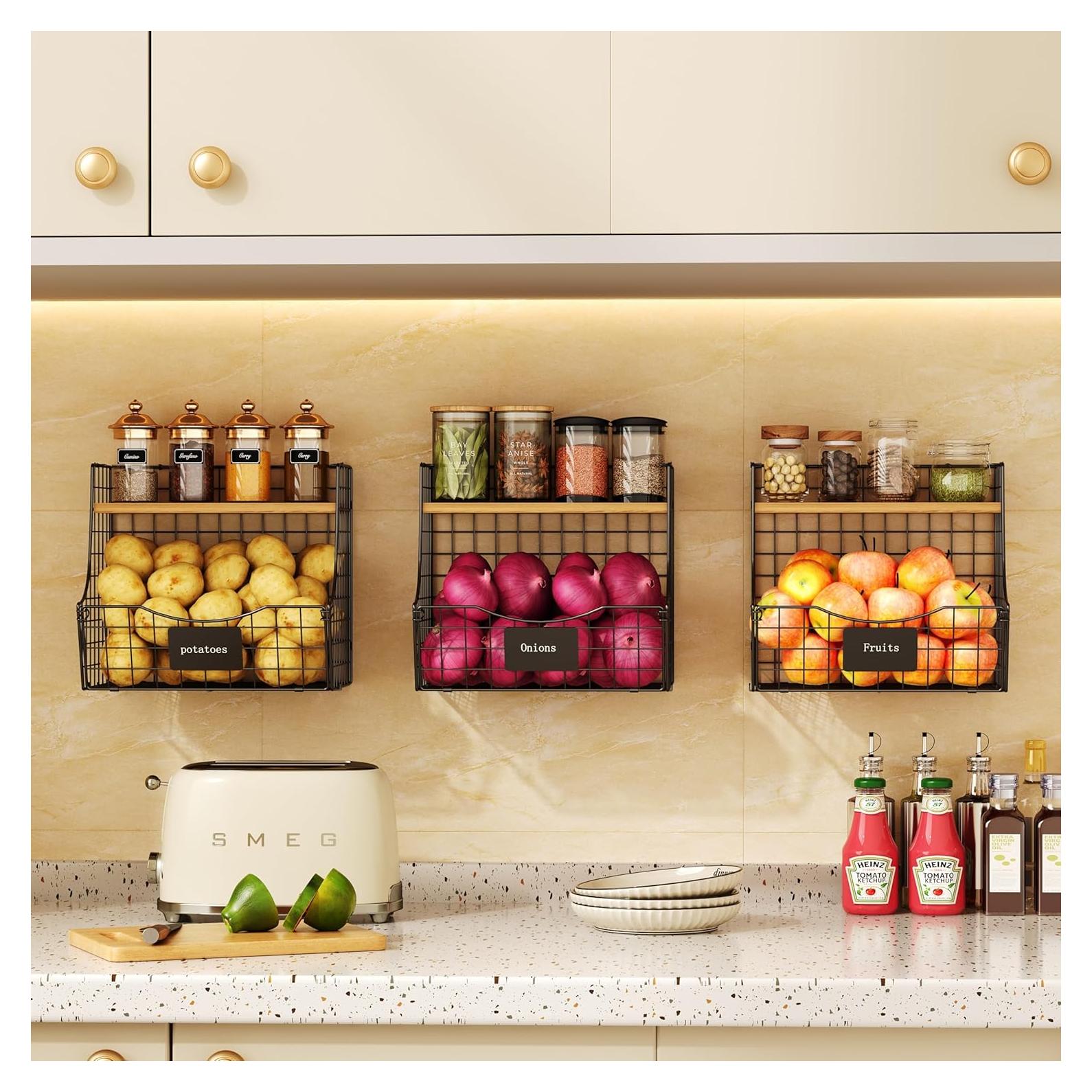 Paquete de 3 Cestas de Almacenamiento Jautokerdar con Tapa