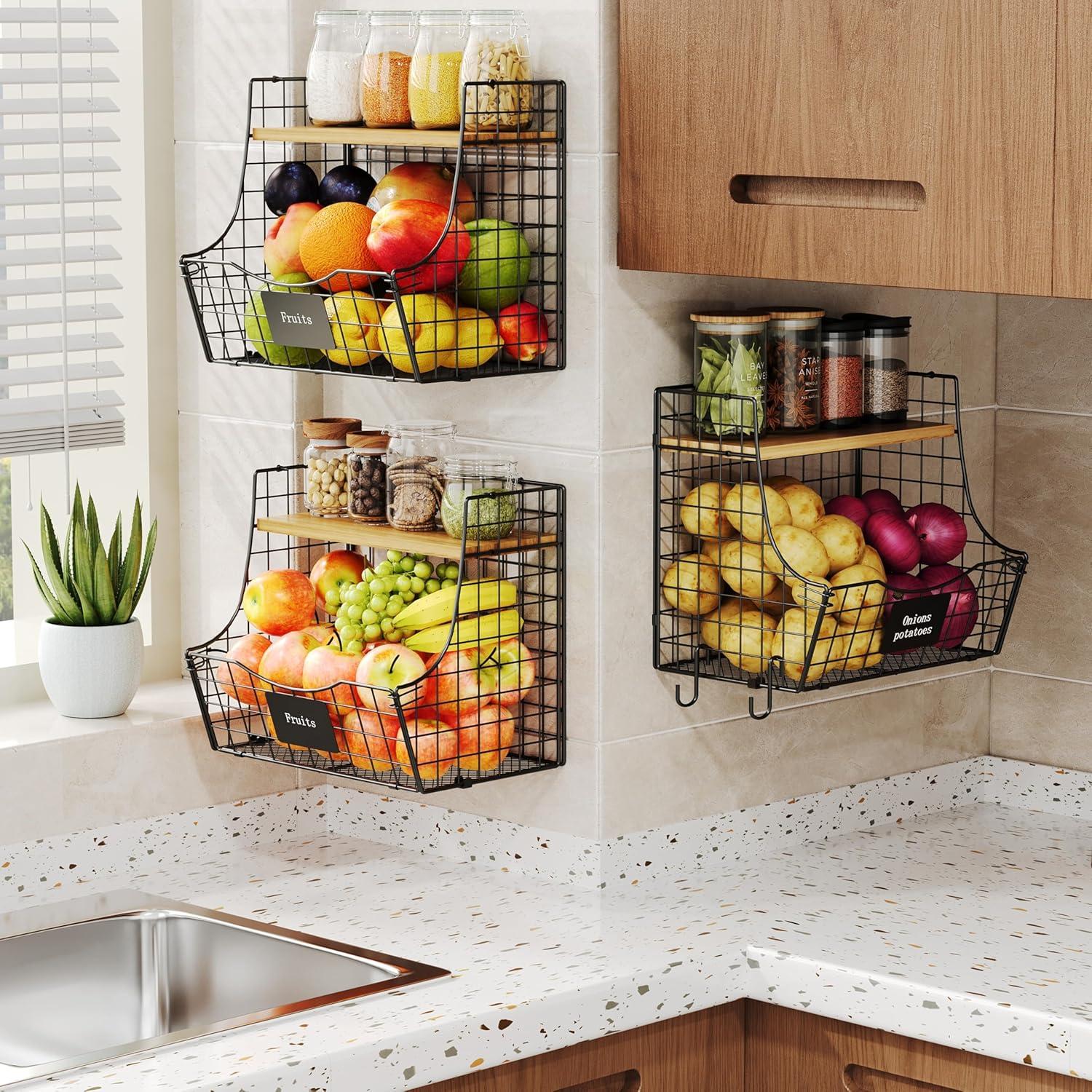 Paquete de 3 Cestas de Almacenamiento Jautokerdar con Tapa