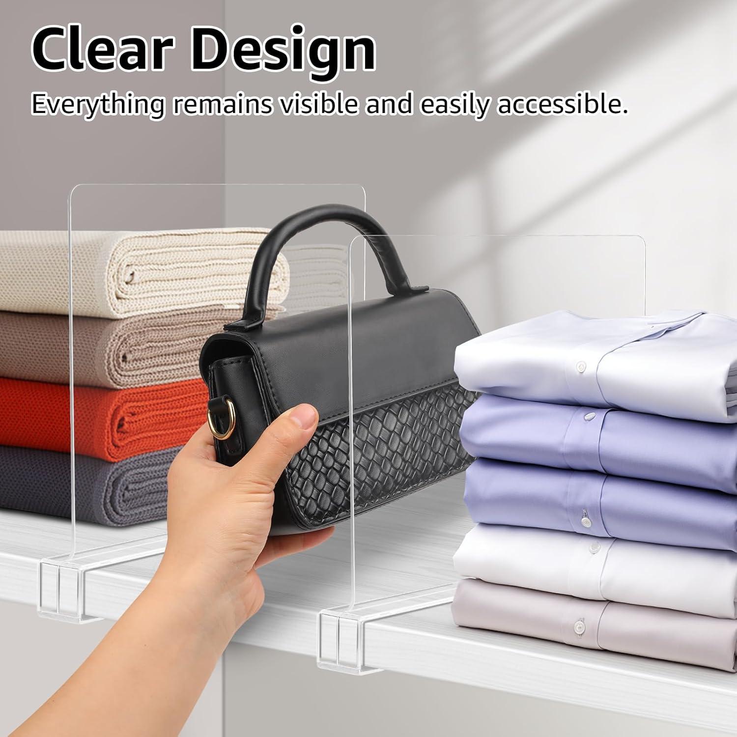 Divisores de Estante Acrílico Fineonly 6PCS para Closet