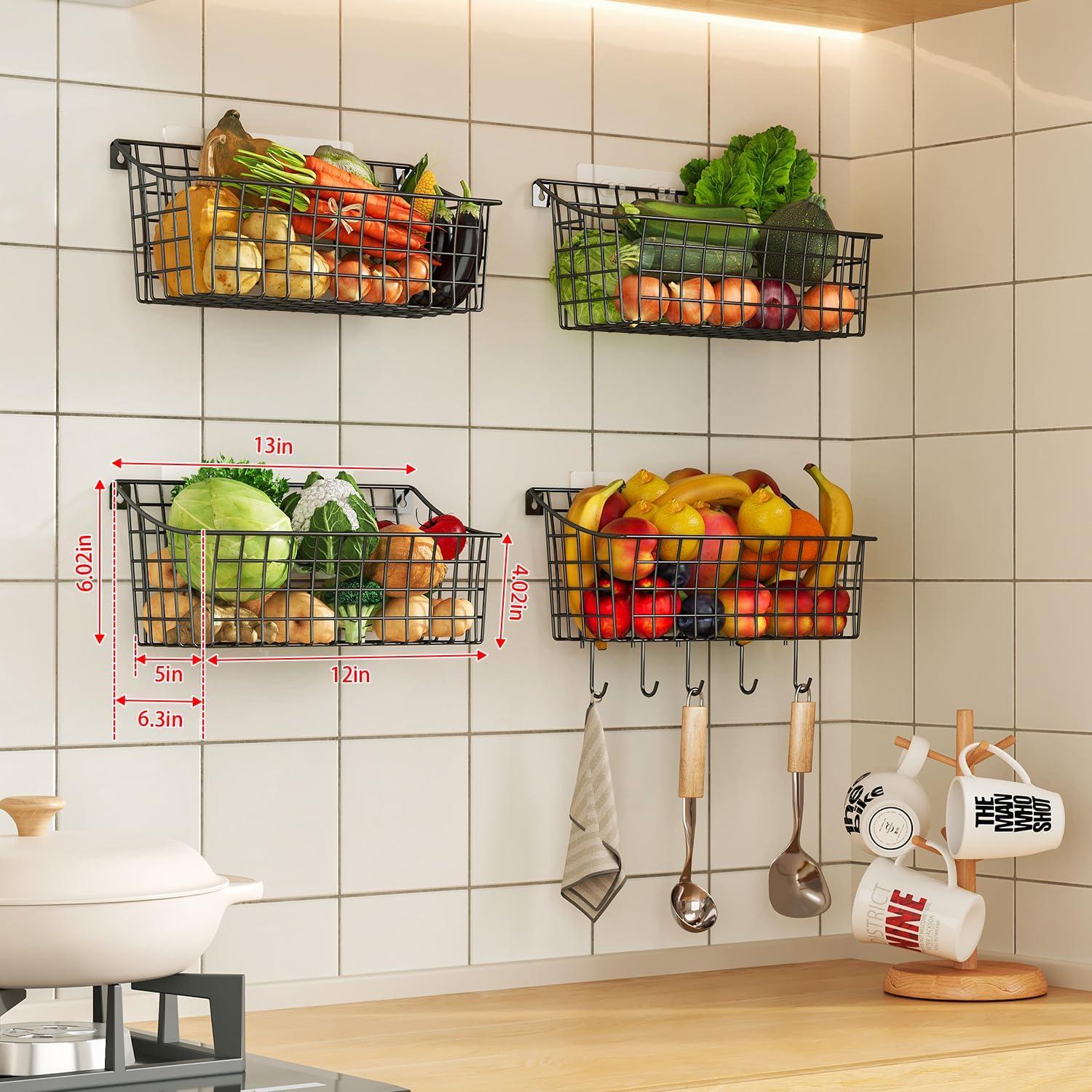 Cesta de Almacenamiento Colgante Sonyabecca 4 Pack Negra