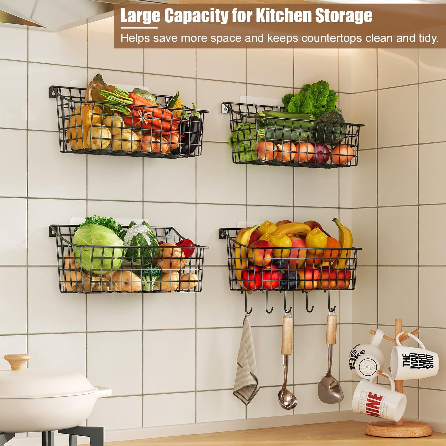 Cesta de Almacenamiento Colgante Sonyabecca 4 Pack Negra