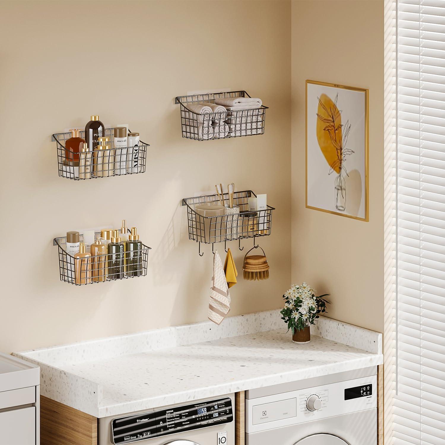 Cesta de Almacenamiento Colgante Sonyabecca 4 Pack Negra